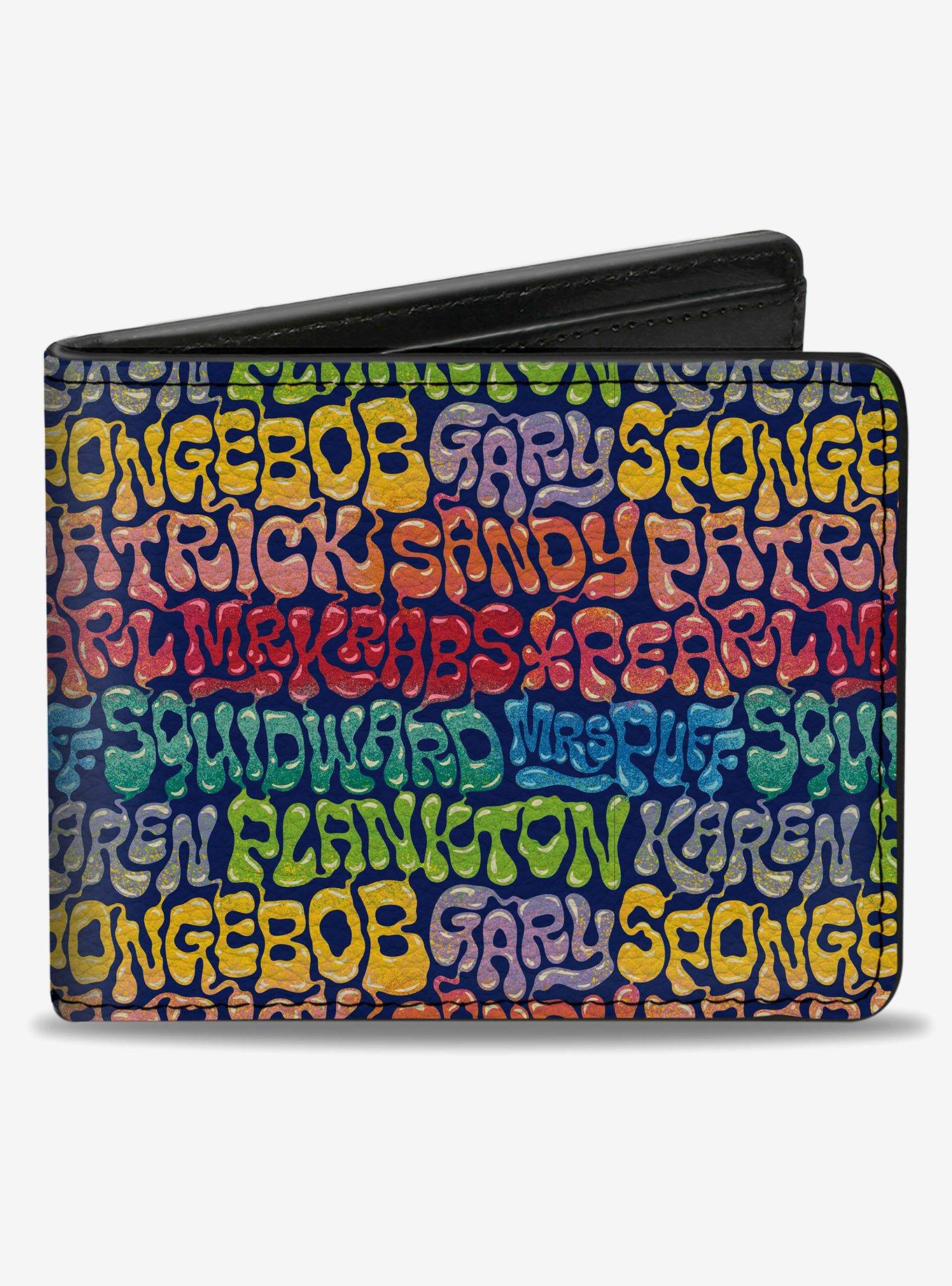 SpongeBob SquarePants and Friends Names Collage Bifold Wallet, , hi-res