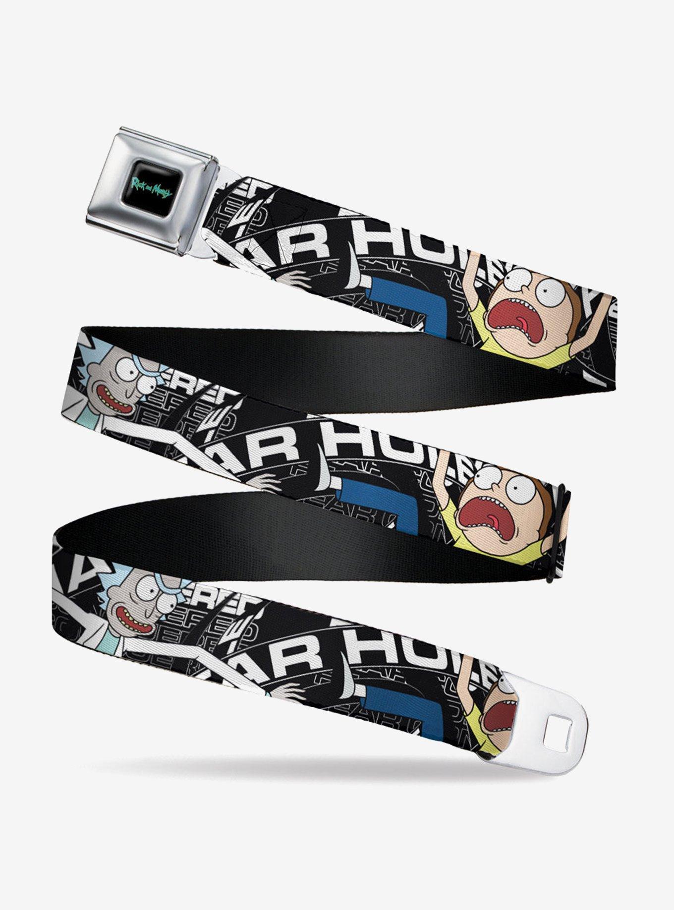 Rick and Morty Fear Hole Pose and Text Seatbelt Buckle Belt, , hi-res