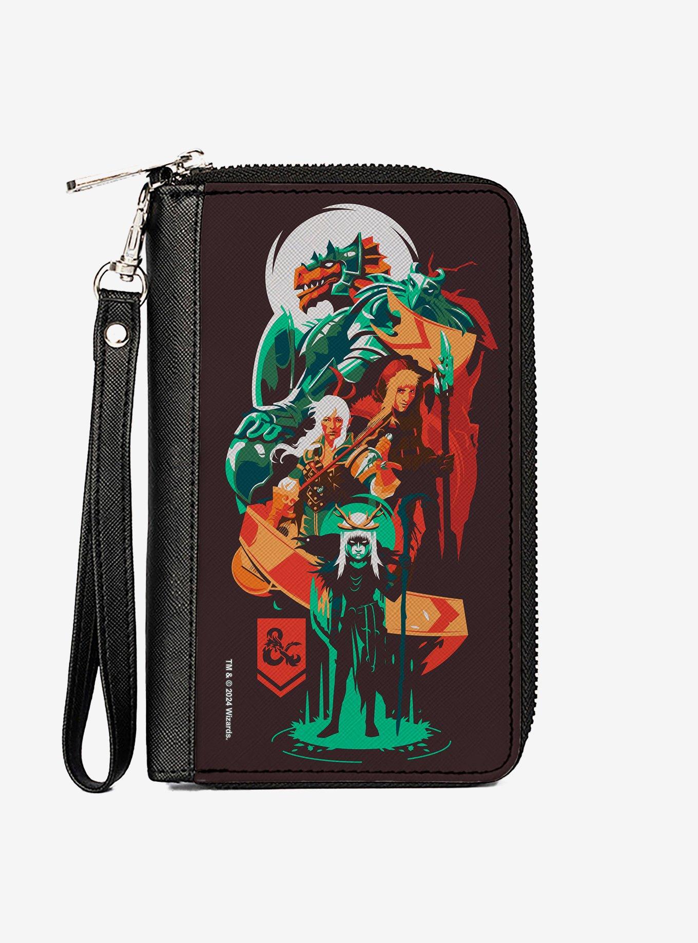 Dungeons & Dragons Character Collage Multi Zip Around Wallet, , hi-res