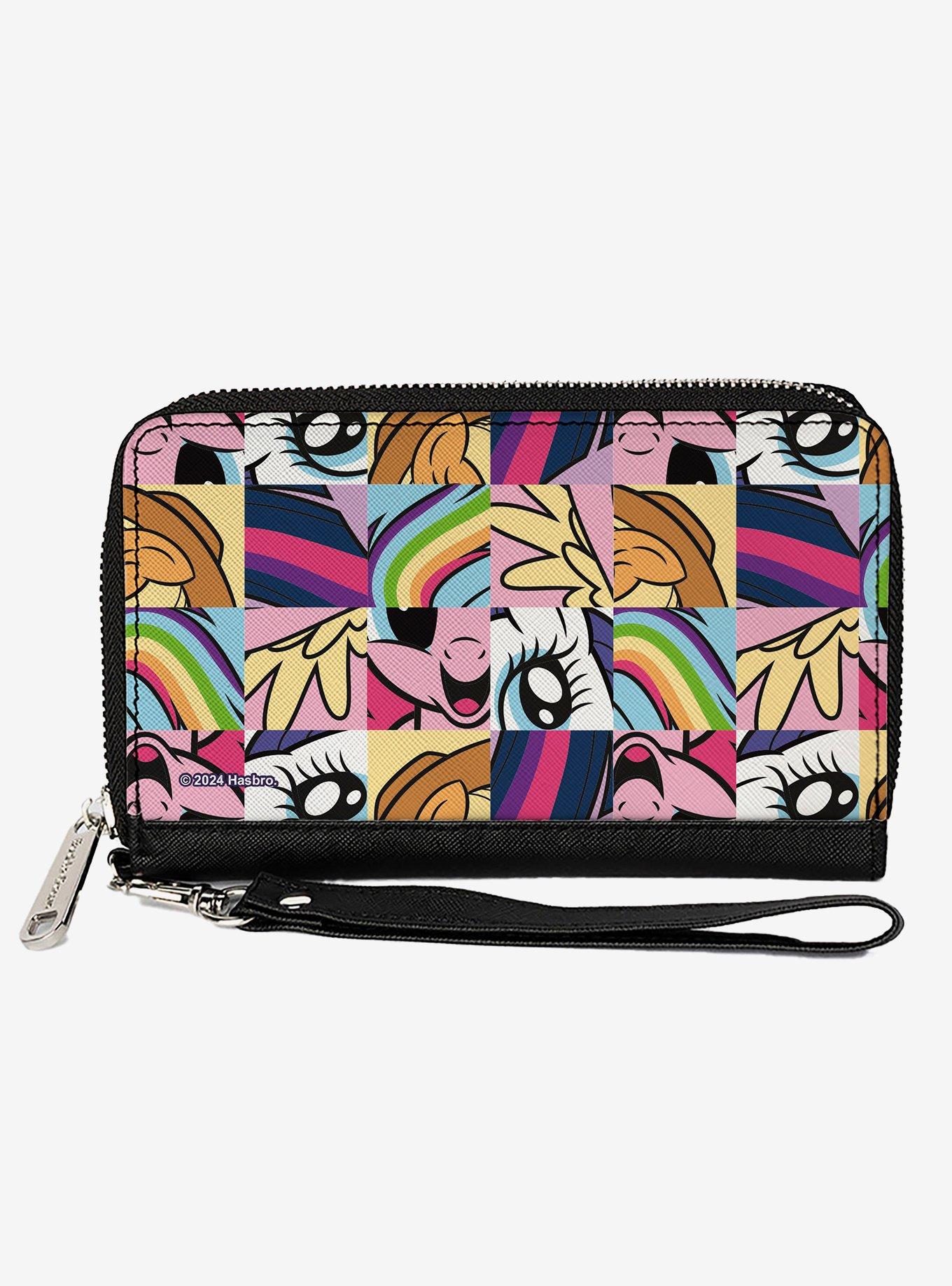 My Little Pony Friendship Is Magic Close Up Blocks Collage Zip Around Wallet, , hi-res