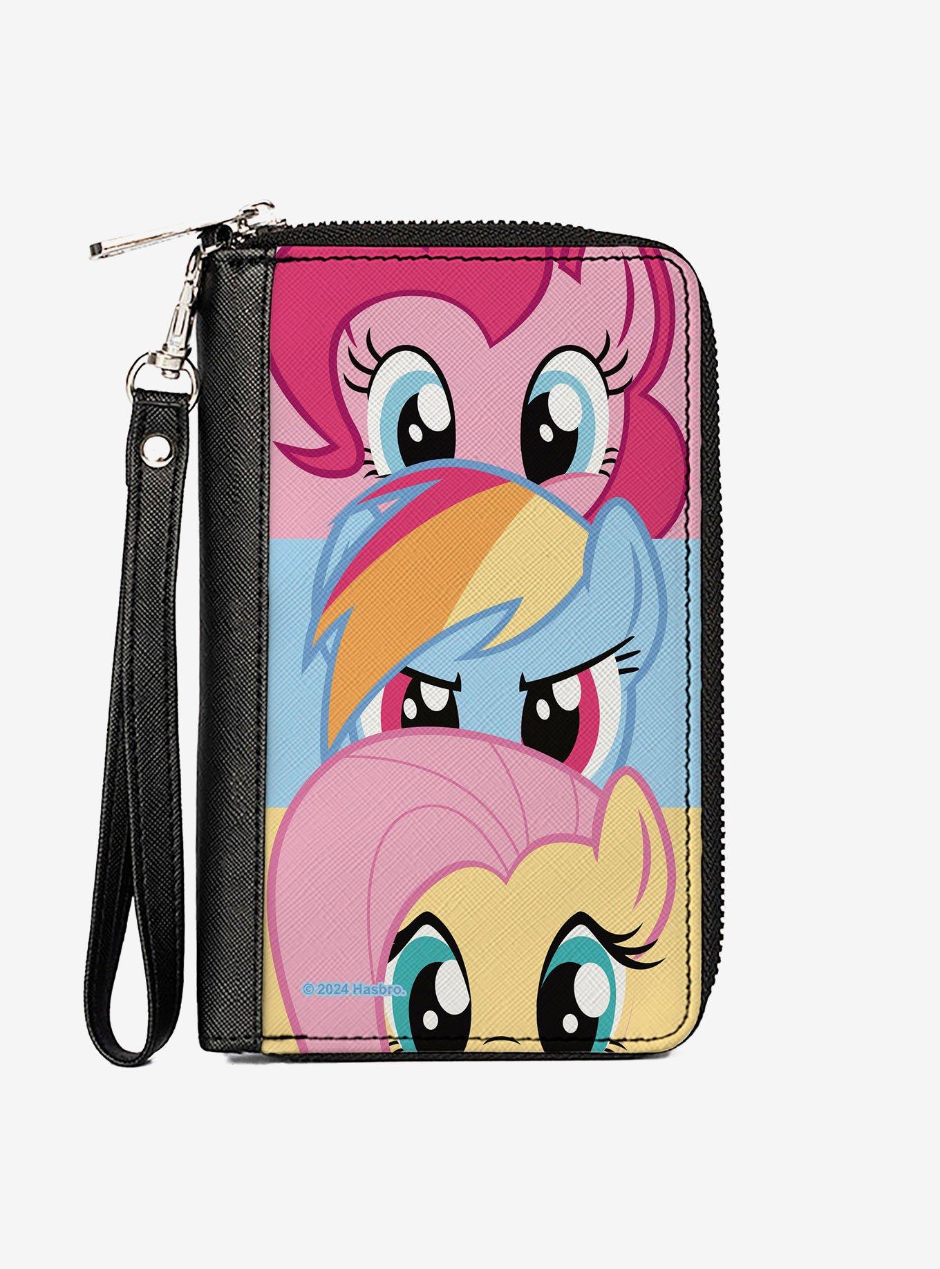 My Little Pony Pinkie Pie Rainbow Dash Fluttershy Face Stack Zip Around Wallet, , hi-res