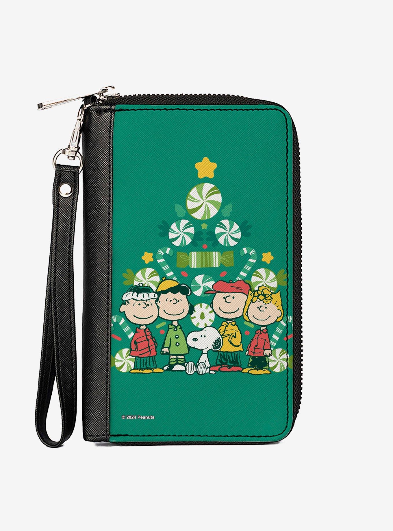 Peanuts Holiday Christmas Tree Group Pose Zip Around Wallet, , hi-res