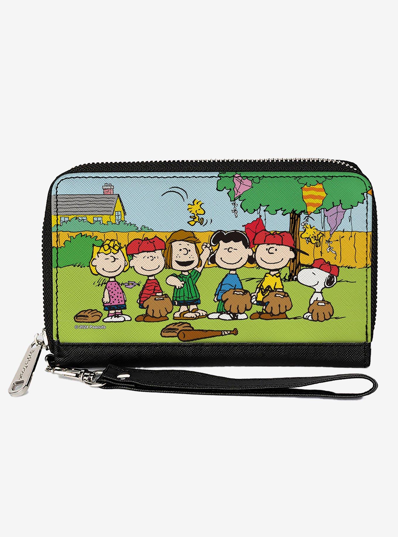 Peanuts Gang Backyard Baseball Group Pose Zip Around Wallet, , hi-res