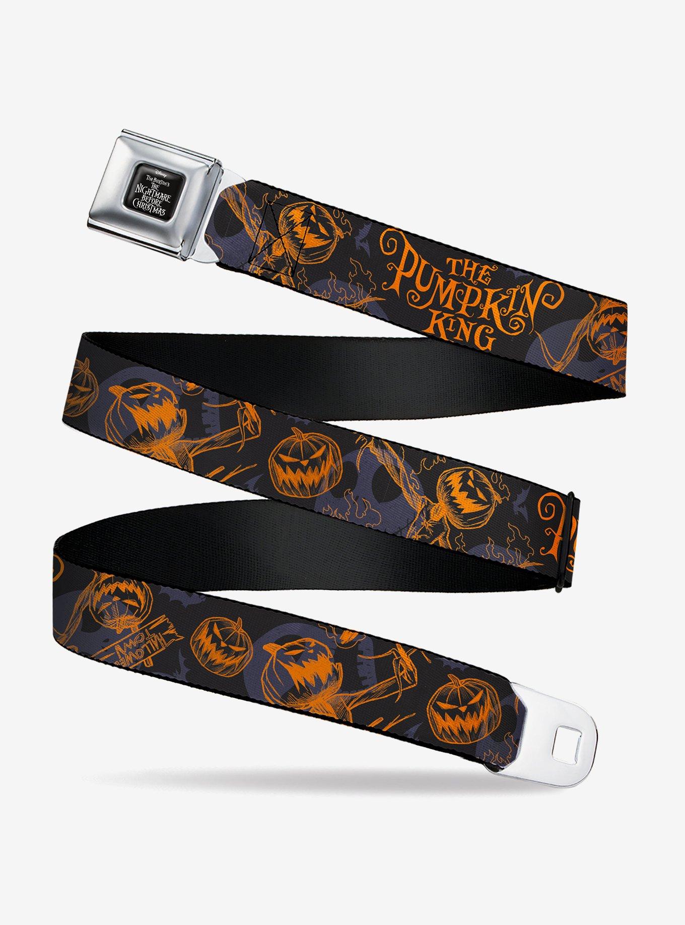 Disney Nightmare Before Christmas The Pumpkin King Seatbelt Buckle Belt