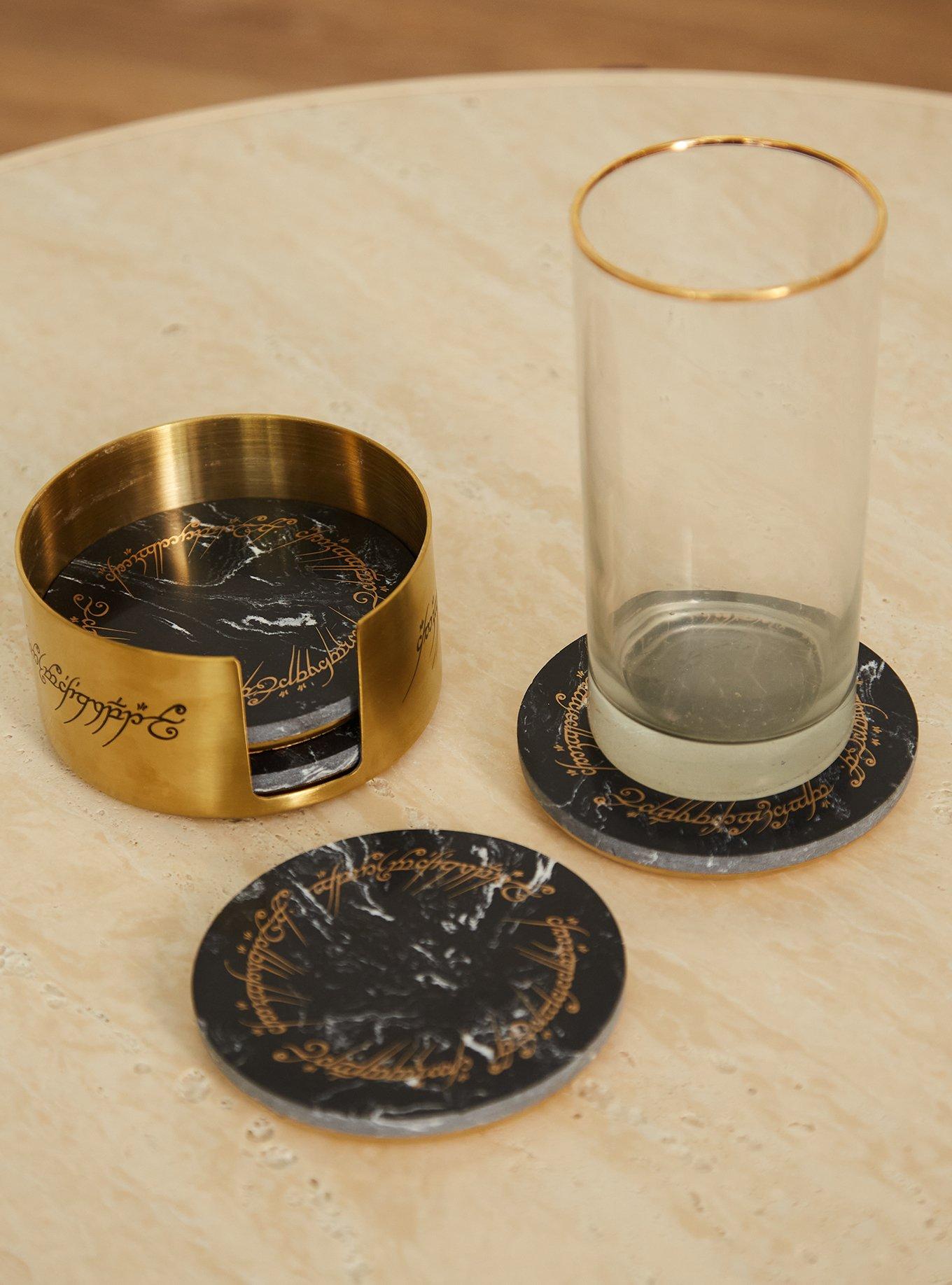 The Lord of the Rings One Ring Script Coaster Set — BoxLunch Exclusive, , hi-res