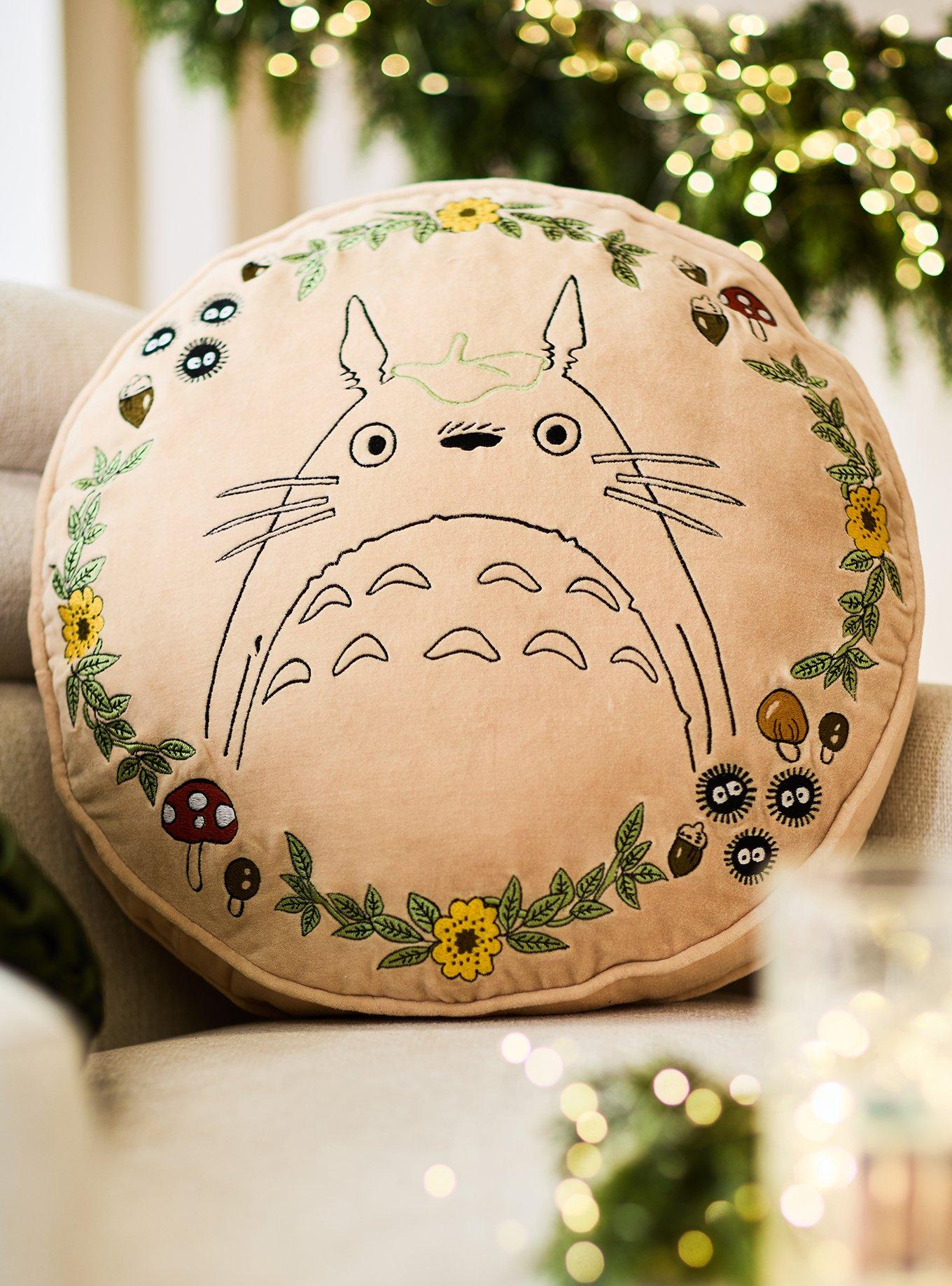 Studio Ghibli® My Neighbor Totoro Floral Embroidered Pillow — BoxLunch Exclusive, , hi-res