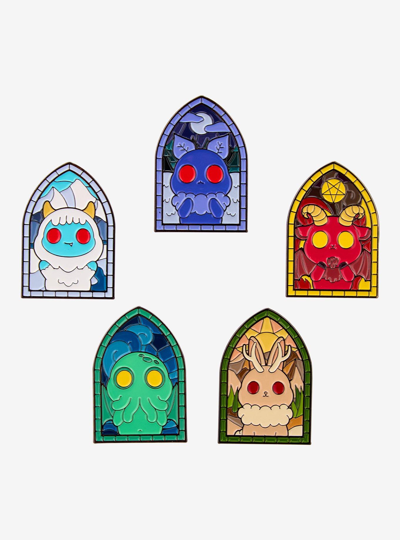Stained Glass Cryptids Blind Box Enamel Pin Hot Topic Exclusive, , hi-res