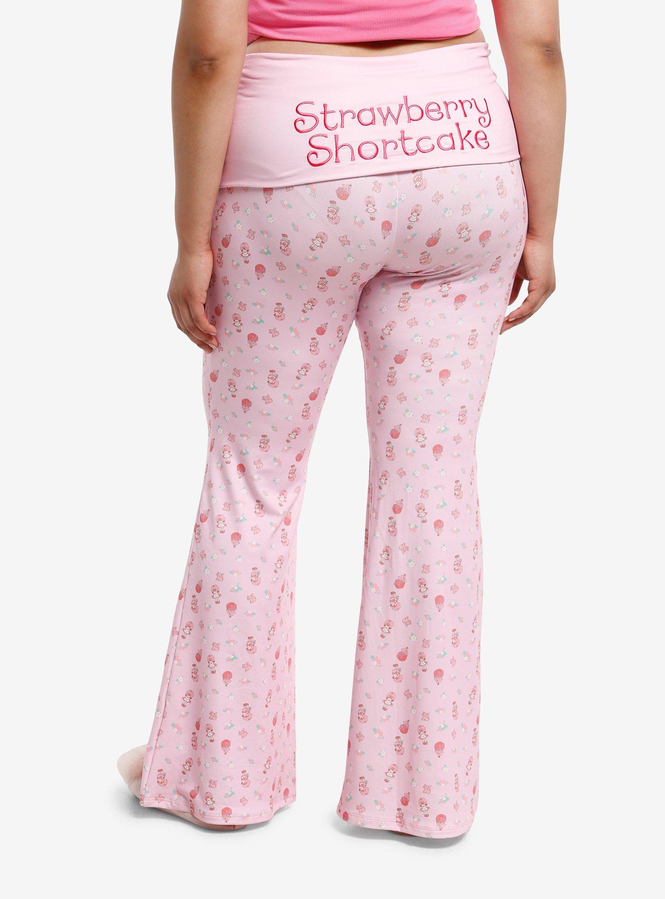 Strawberry Shortcake Pink Strawberry Flare Leggings Plus Size, , hi-res