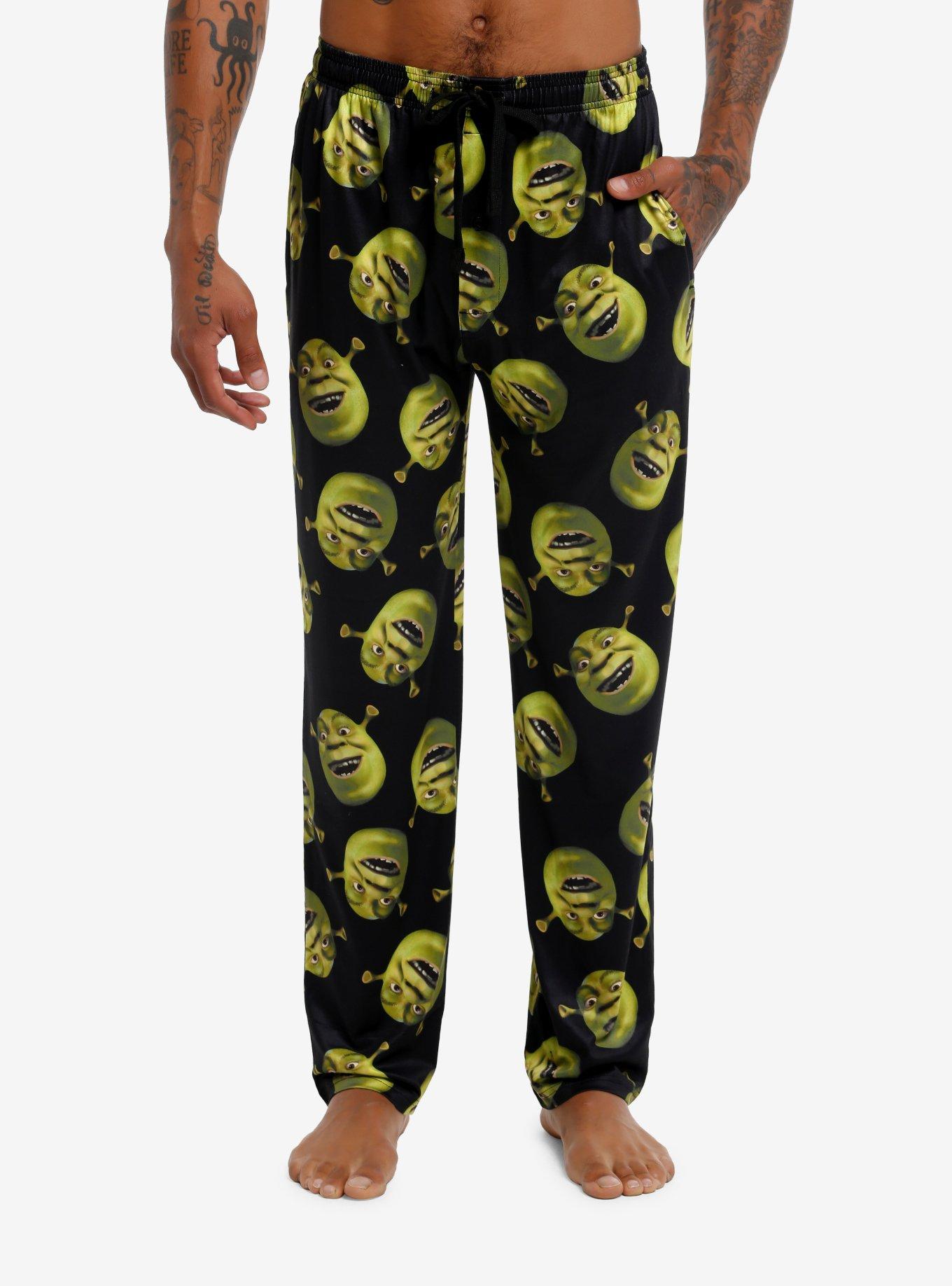 Shrek Faces Allover Print Pajama Pants, , hi-res
