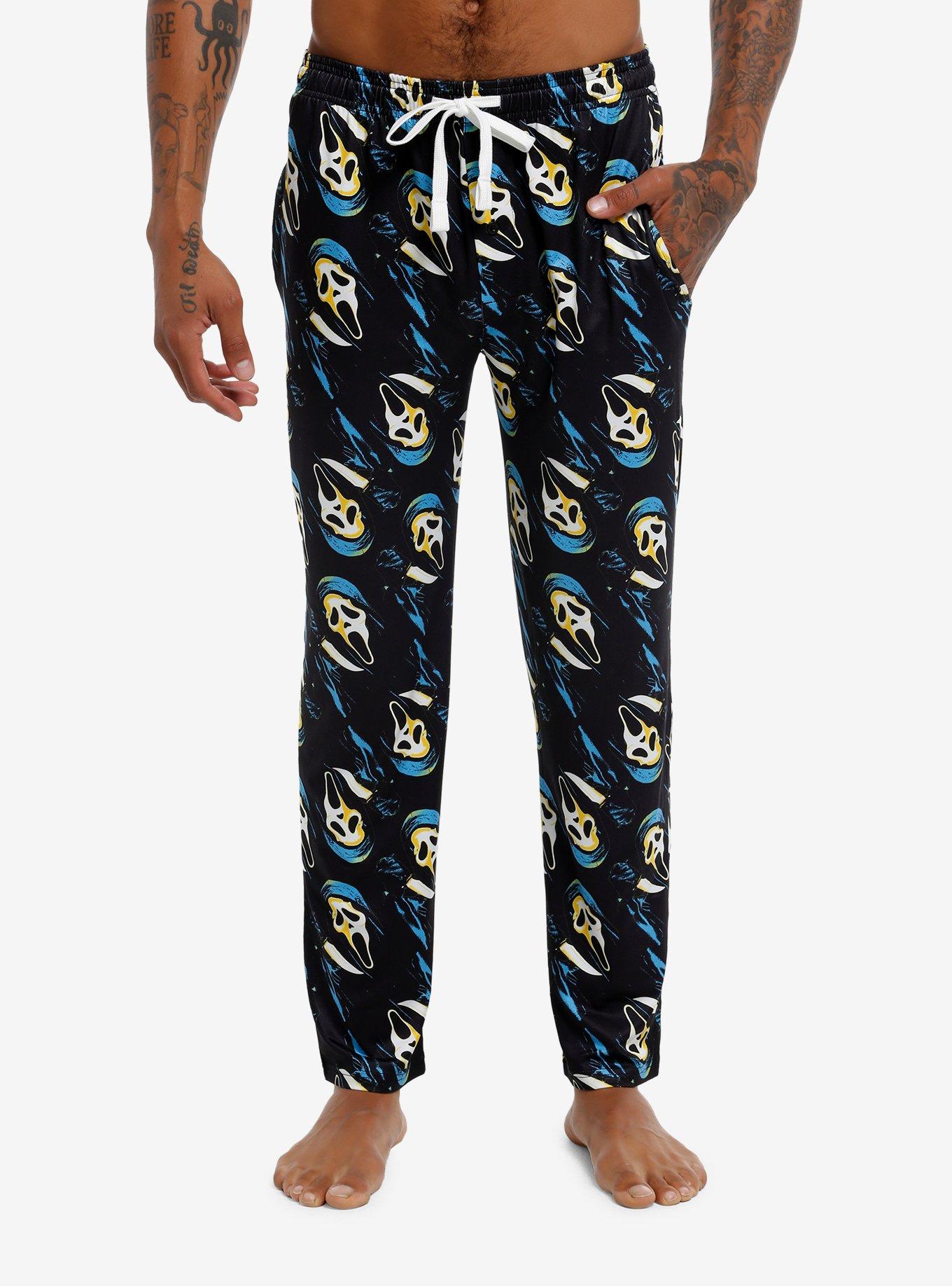 Ghost Face Portrait Allover Print Pajama Pants, , hi-res