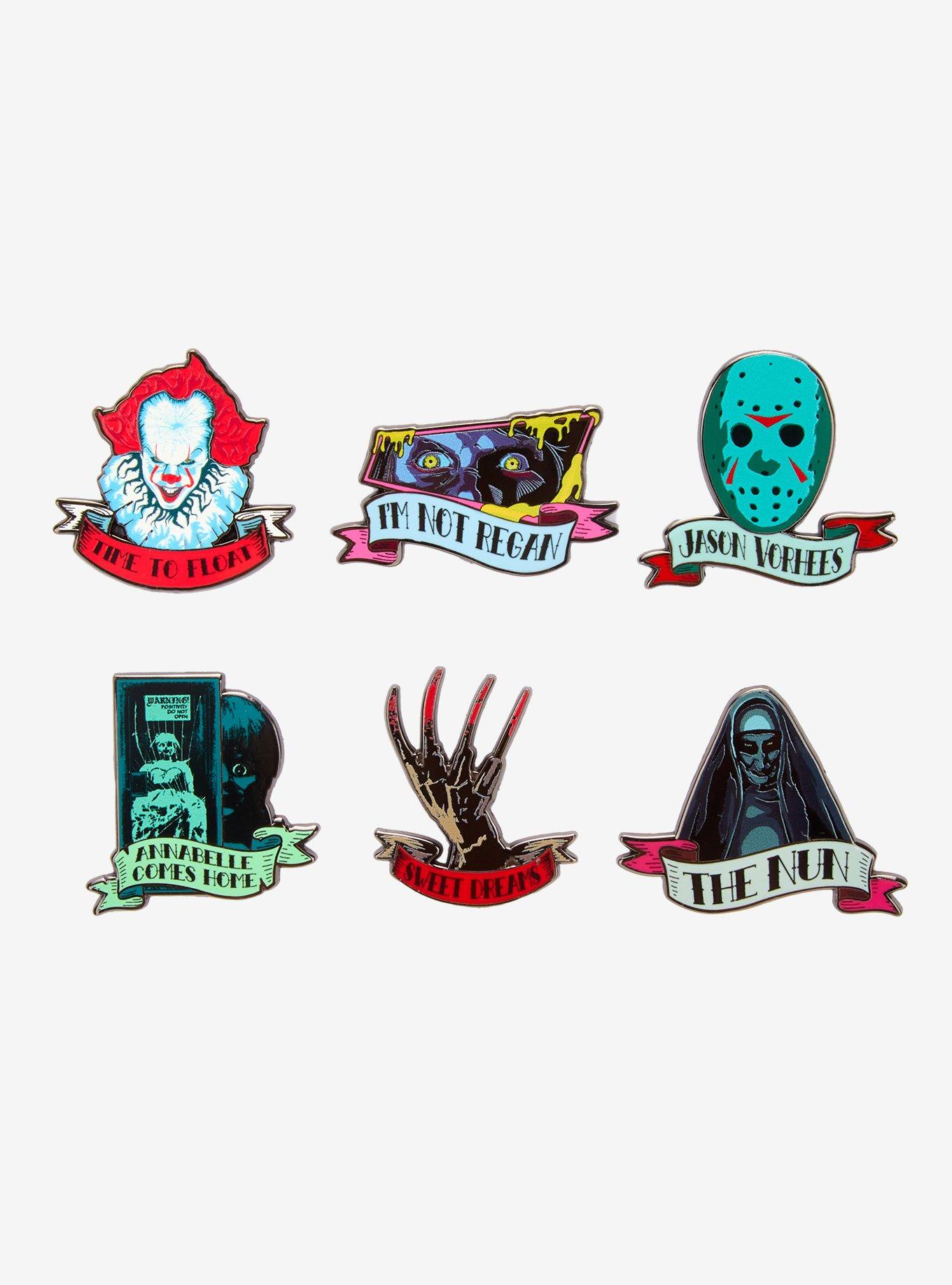Horror Icons Tattoo Blind Box Enamel Pin — BoxLunch Exclusive, , hi-res