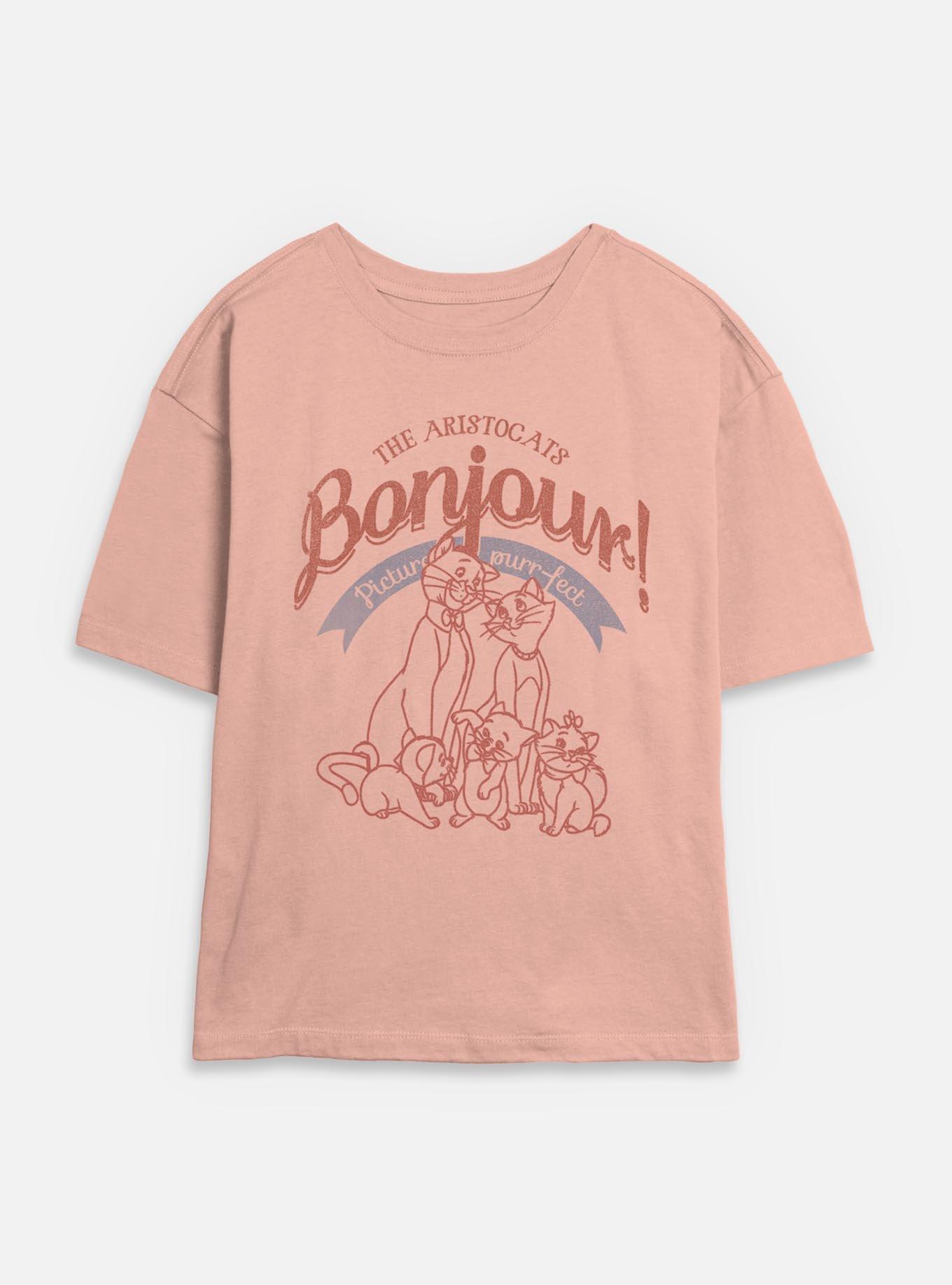 Disney The AristoCats Picture Purrfect Womens Skimmer T-Shirt, PEACH, hi-res