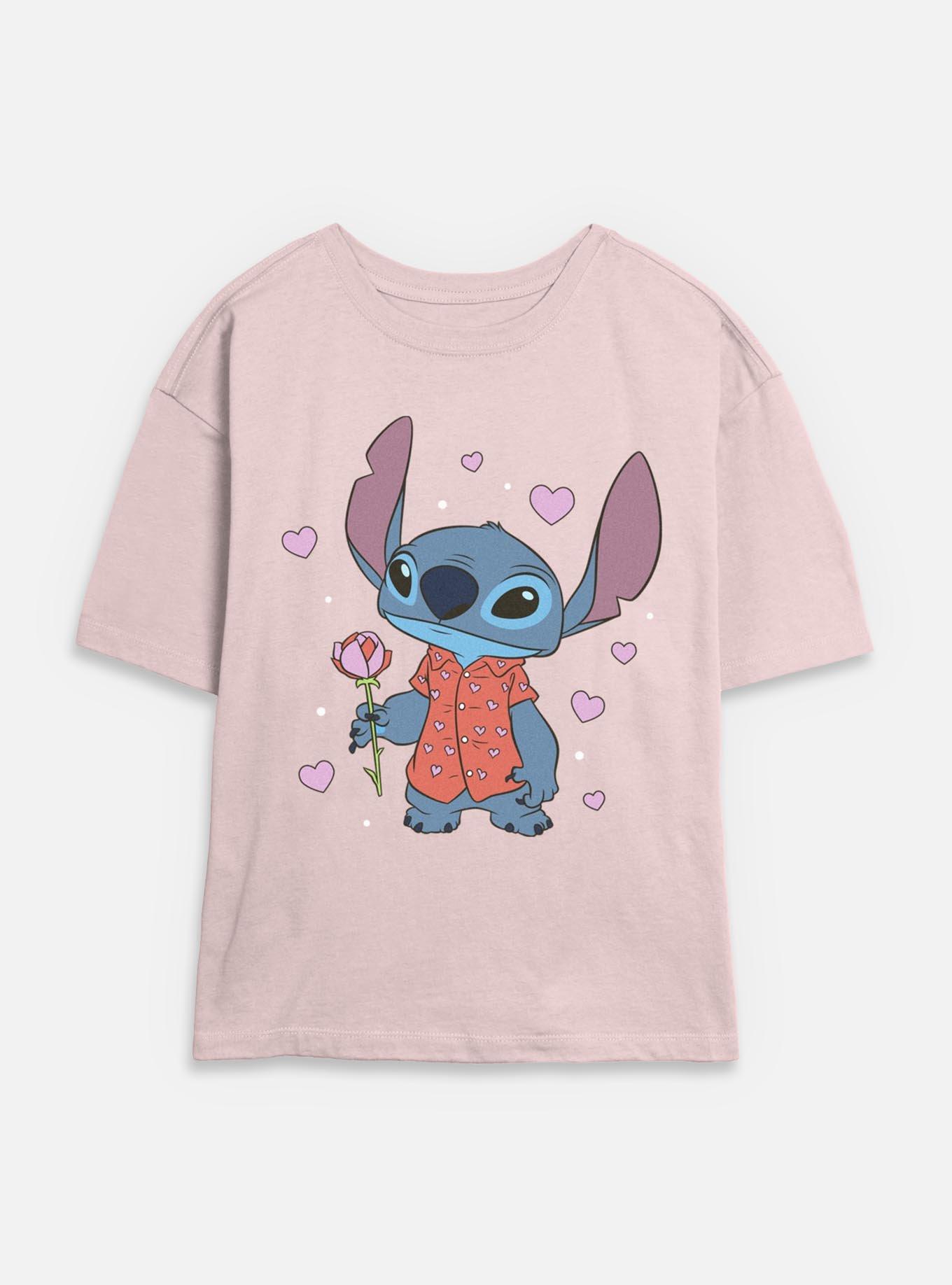 Disney Lilo & Stitch Be My Valentine Womens Skimmer T-Shirt, BLUSH, hi-res