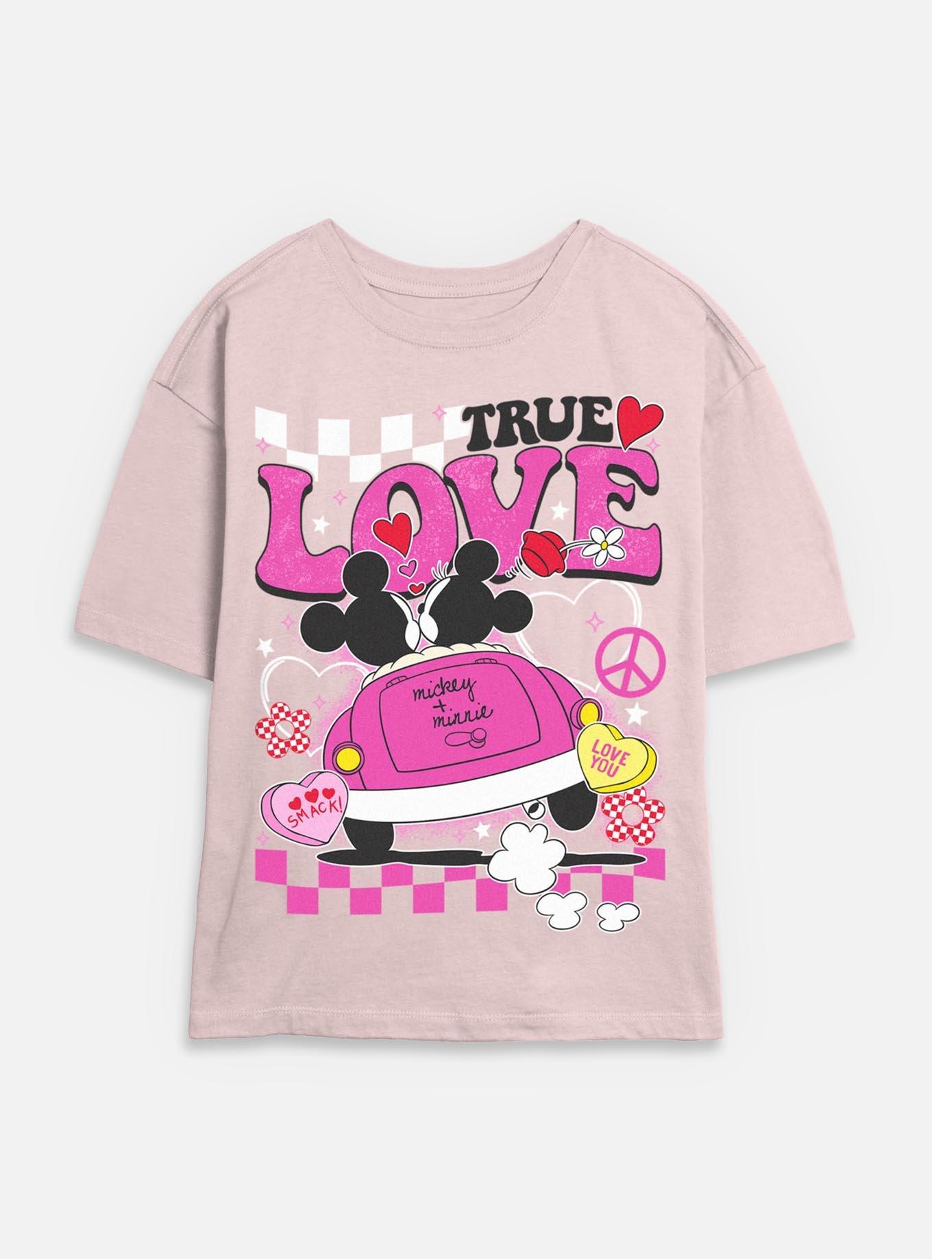 Disney Mickey Mouse & Minnie Love Bug Womens Skimmer T-Shirt, BLUSH, hi-res