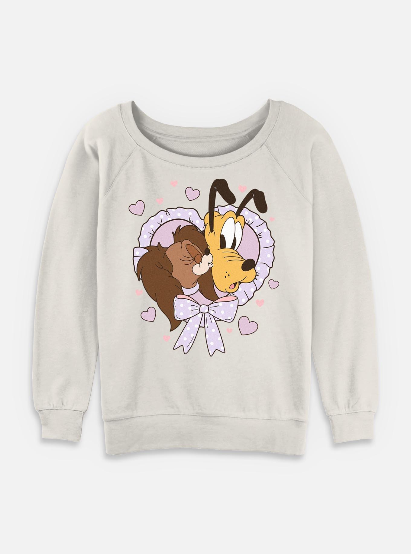 Disney Mickey Mouse Puppy Love Womens Slouchy Sweatshirt, , hi-res