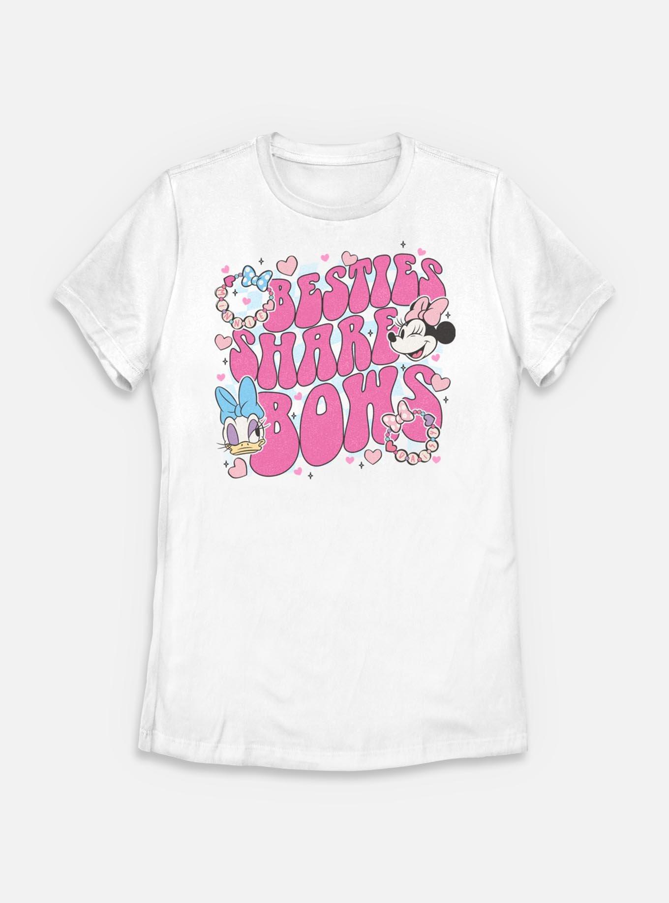 Disney Minnie Mouse & Daisy Besties Share Bows Womens T-Shirt, WHITE, hi-res