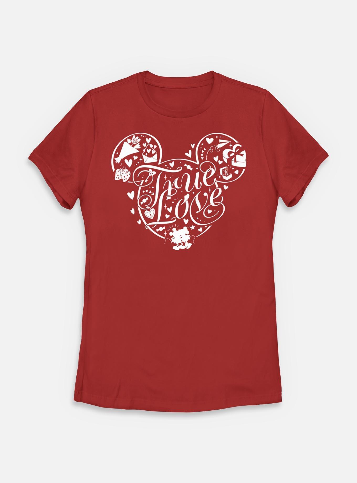 Disney Mickey Mouse Ears True Love Womens T-Shirt, RED, hi-res