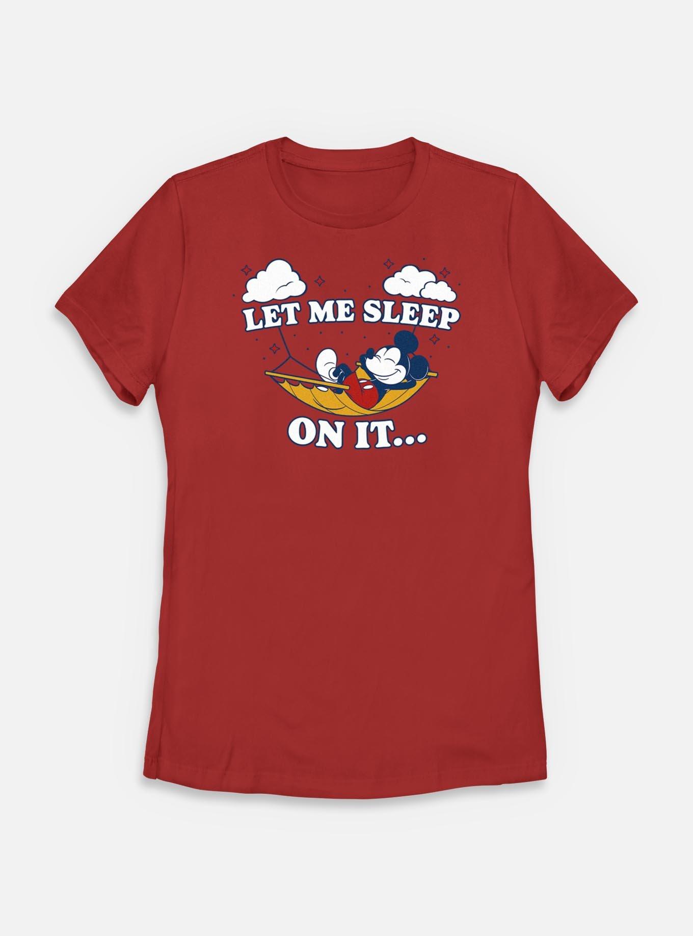 Disney Mickey Mouse Let Me Sleep On It Womens T-Shirt, RED, hi-res