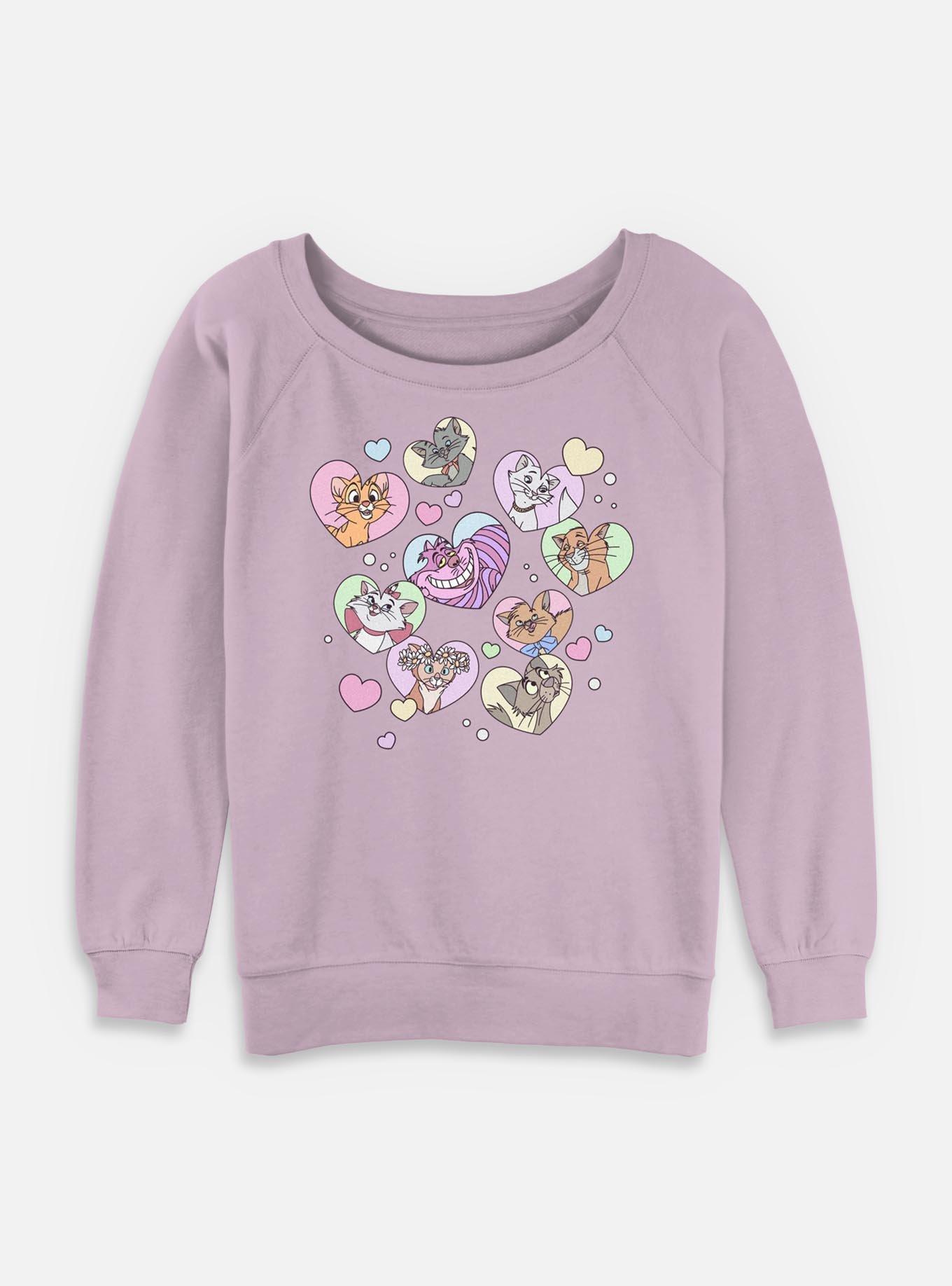 Disney Channel Cat Hearts Womens Slouchy Sweatshirt, , hi-res