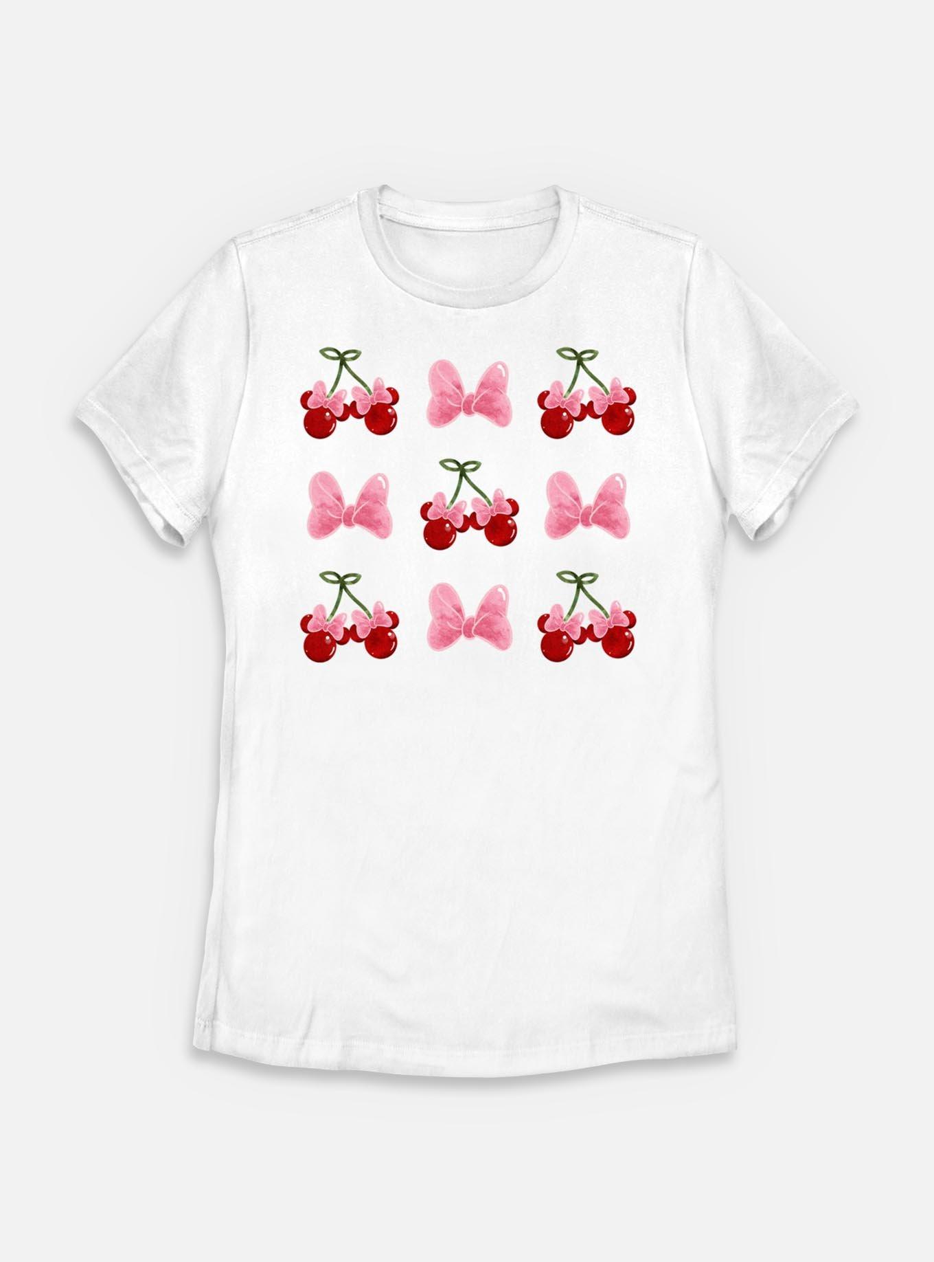 Disney Minnie Mouse Cherries And Bows Womens T-Shirt, , hi-res