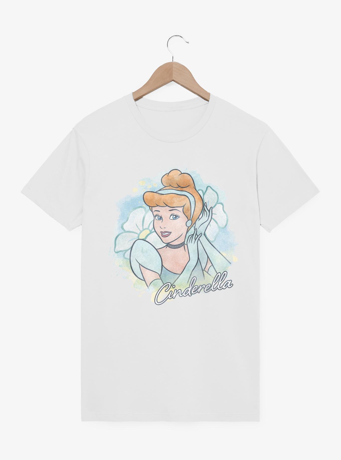 Disney Princesses Cinderella Watercolor T-Shirt, WHITE, hi-res