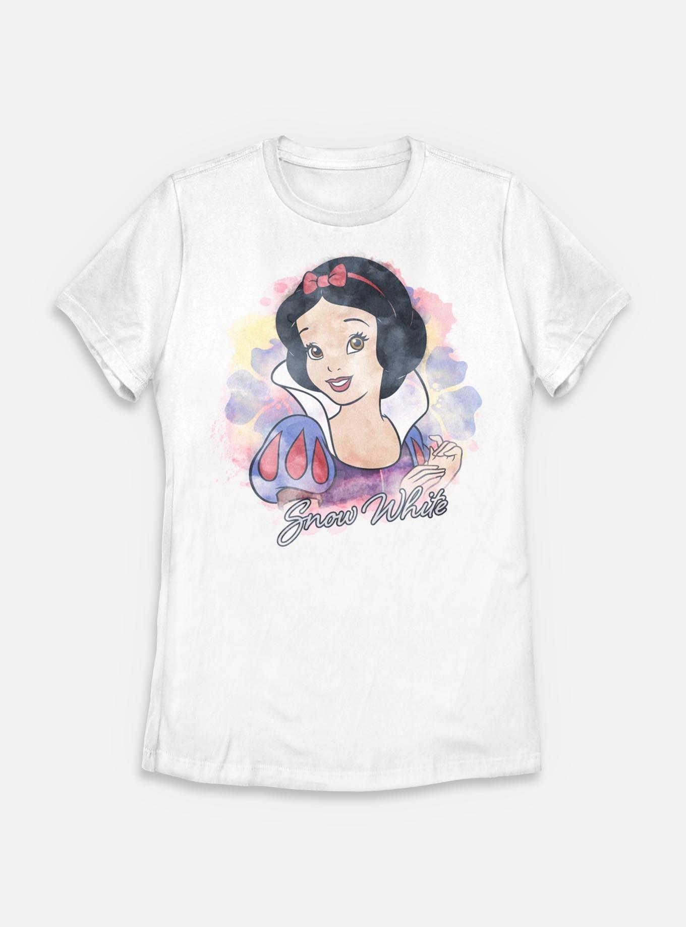Disney Princesses Watercolor Snow White Womens T-Shirt, WHITE, hi-res