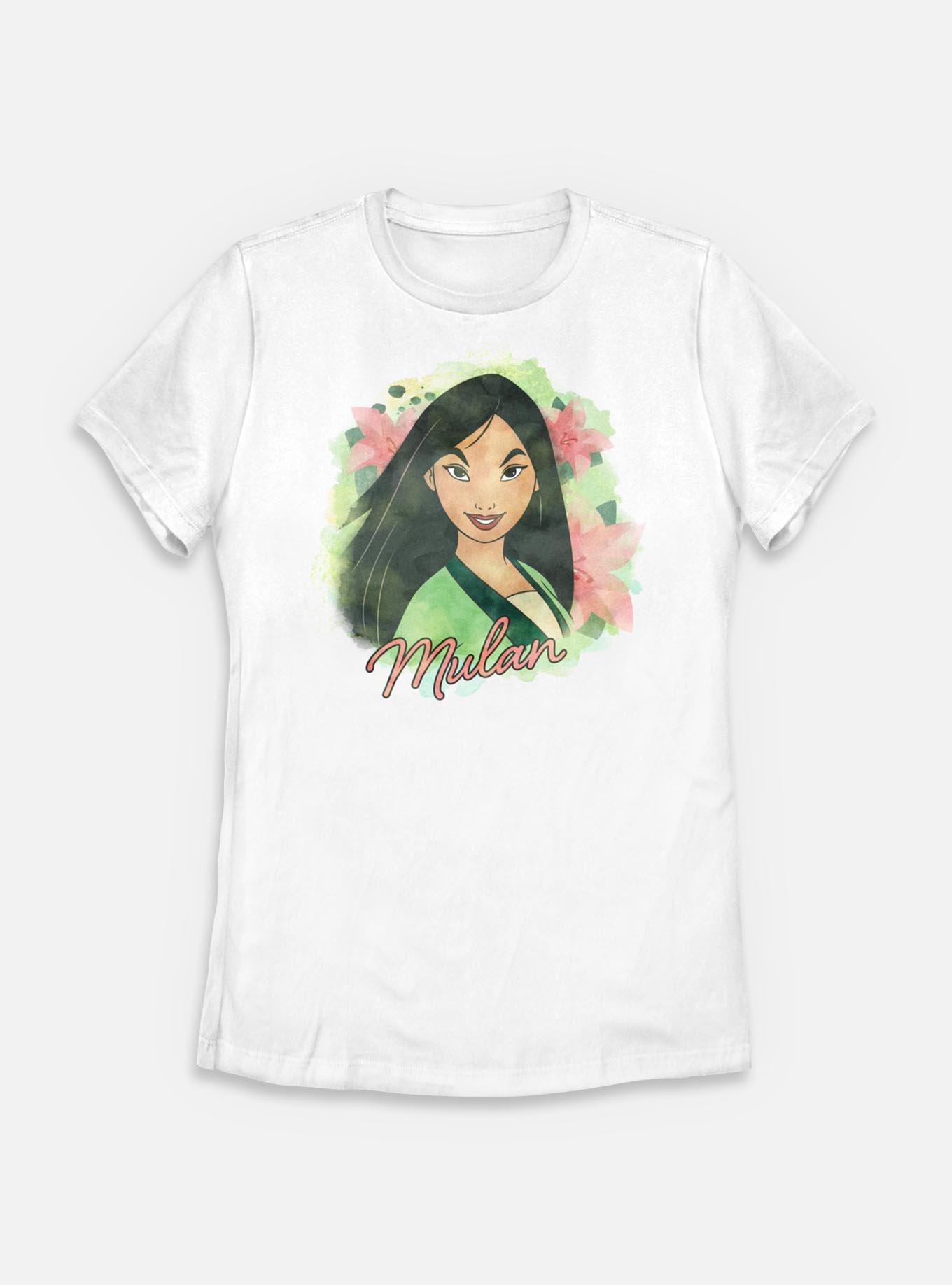 Disney Princesses Watercolor Mulan Womens T-Shirt, WHITE, hi-res