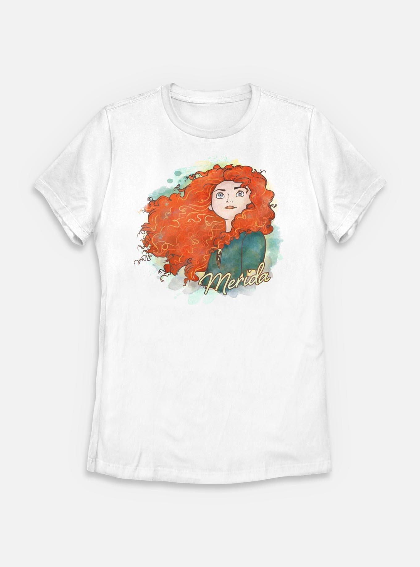Disney Princesses Watercolor Merida Womens T-Shirt, WHITE, hi-res