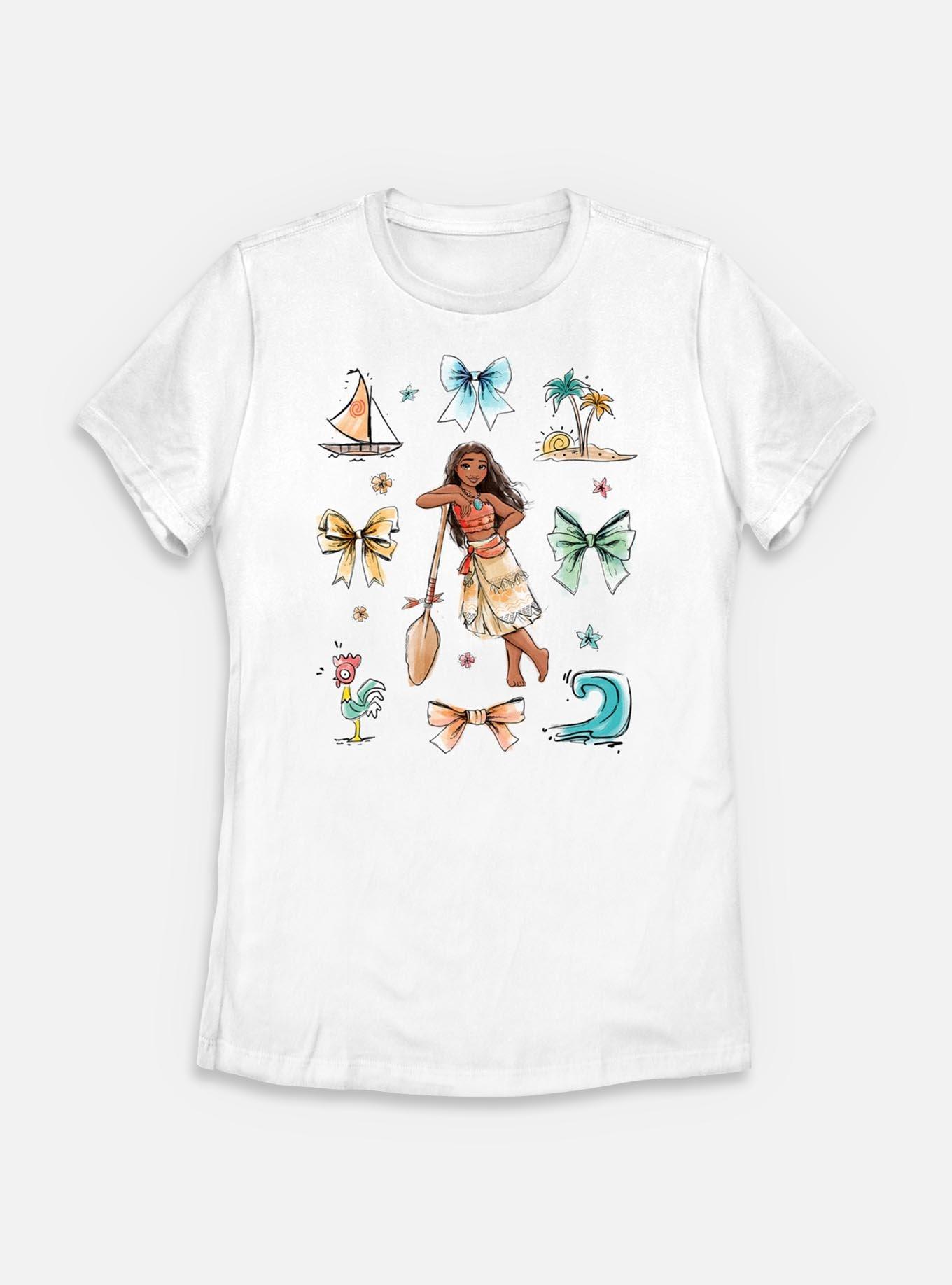 Disney Princesses Moana Sea & Bows Womens T-Shirt, WHITE, hi-res