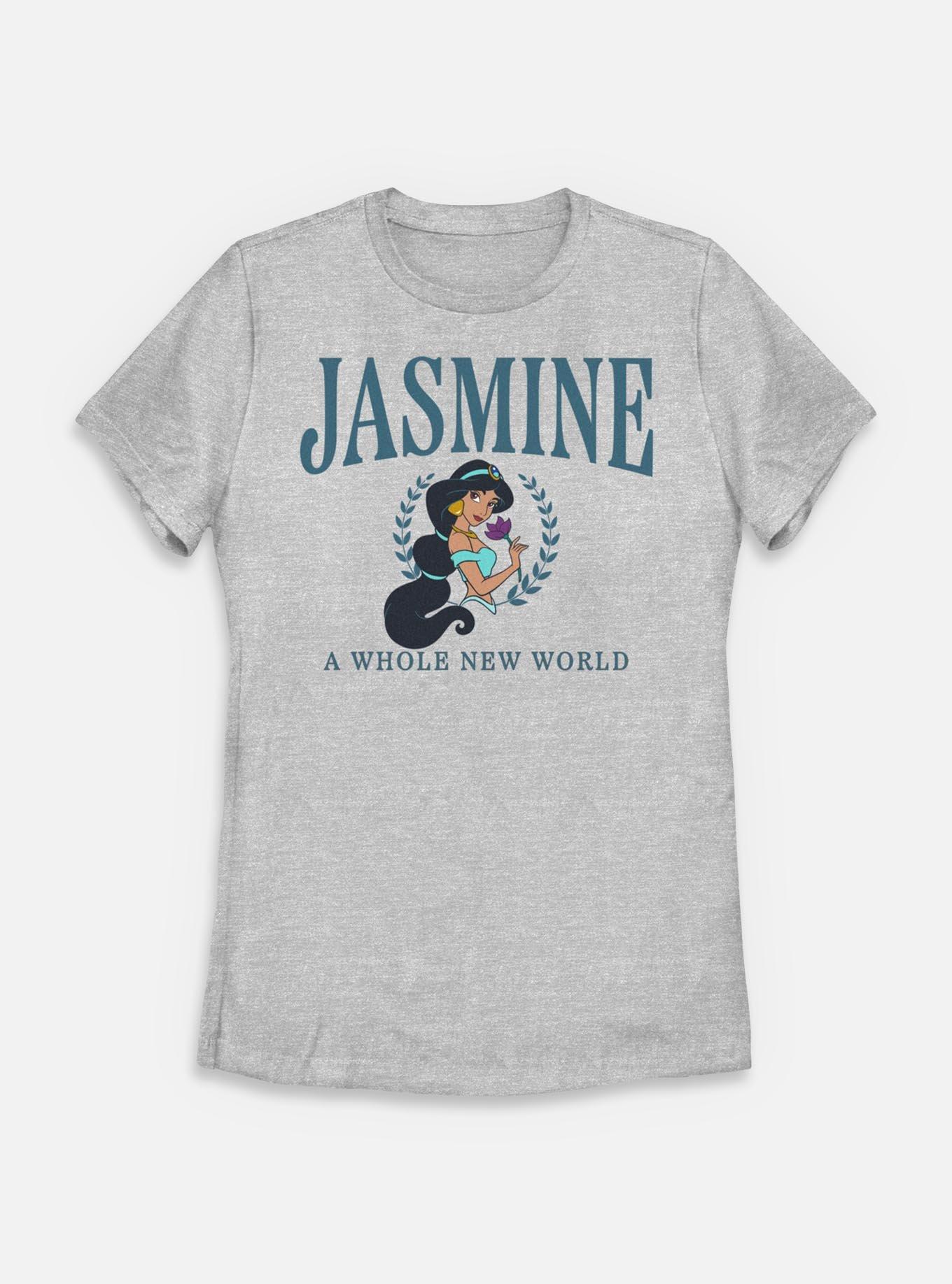 Disney Princesses Jasmine Collegiate Womens T-Shirt, ATH HTR, hi-res
