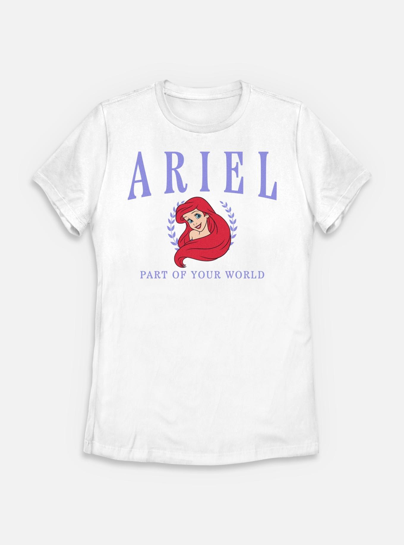 Disney Princesses Ariel Collegiate Womens T-Shirt, WHITE, hi-res