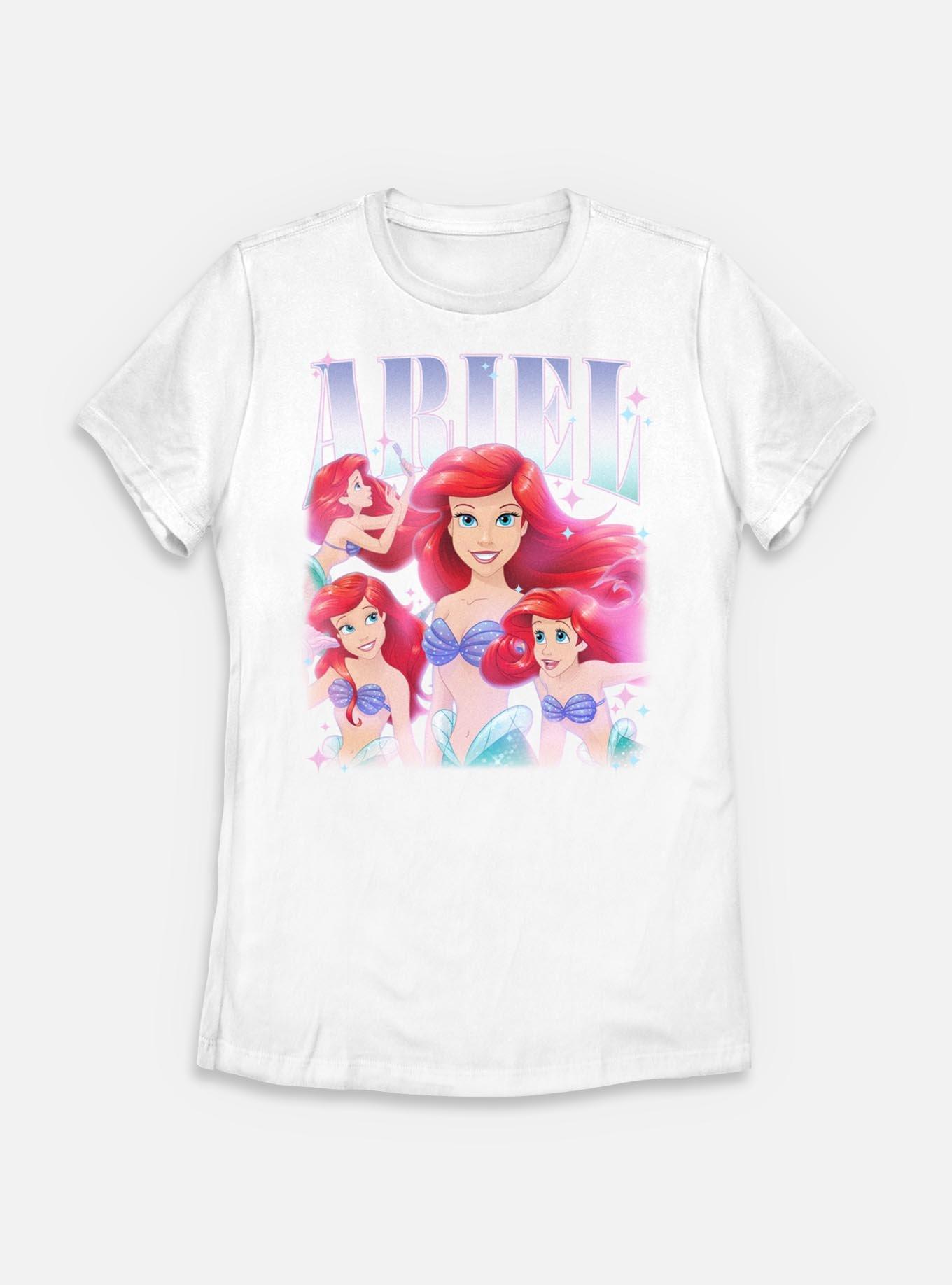 Disney Princesses Retro Ariel Womens T-Shirt, WHITE, hi-res