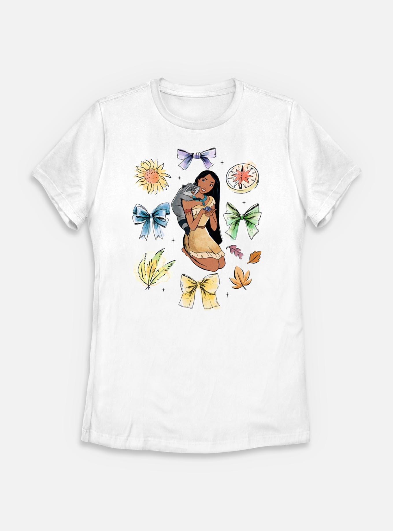 Disney Princesses Pocahontas Bow Icons Womens T-Shirt, WHITE, hi-res