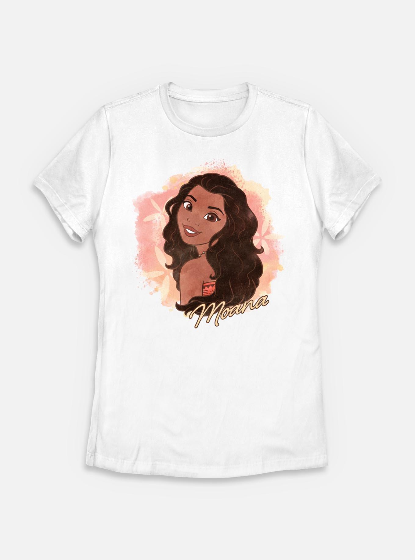 Disney Princesses Watercolor Moana Womens T-Shirt, WHITE, hi-res