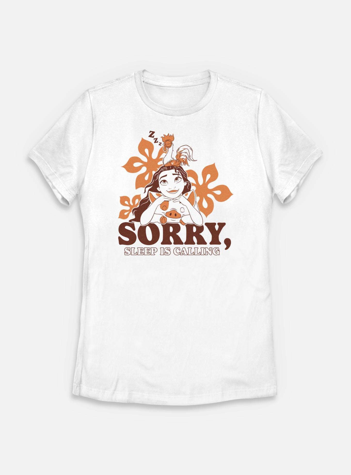 Disney Princesses Moana Sorry Sleep Is Calling Womens T-Shirt, WHITE, hi-res