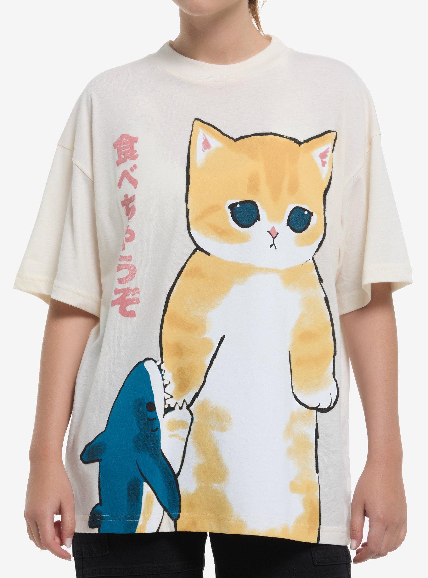 Mofusand Shark Bite Girls Oversized T-Shirt, , hi-res