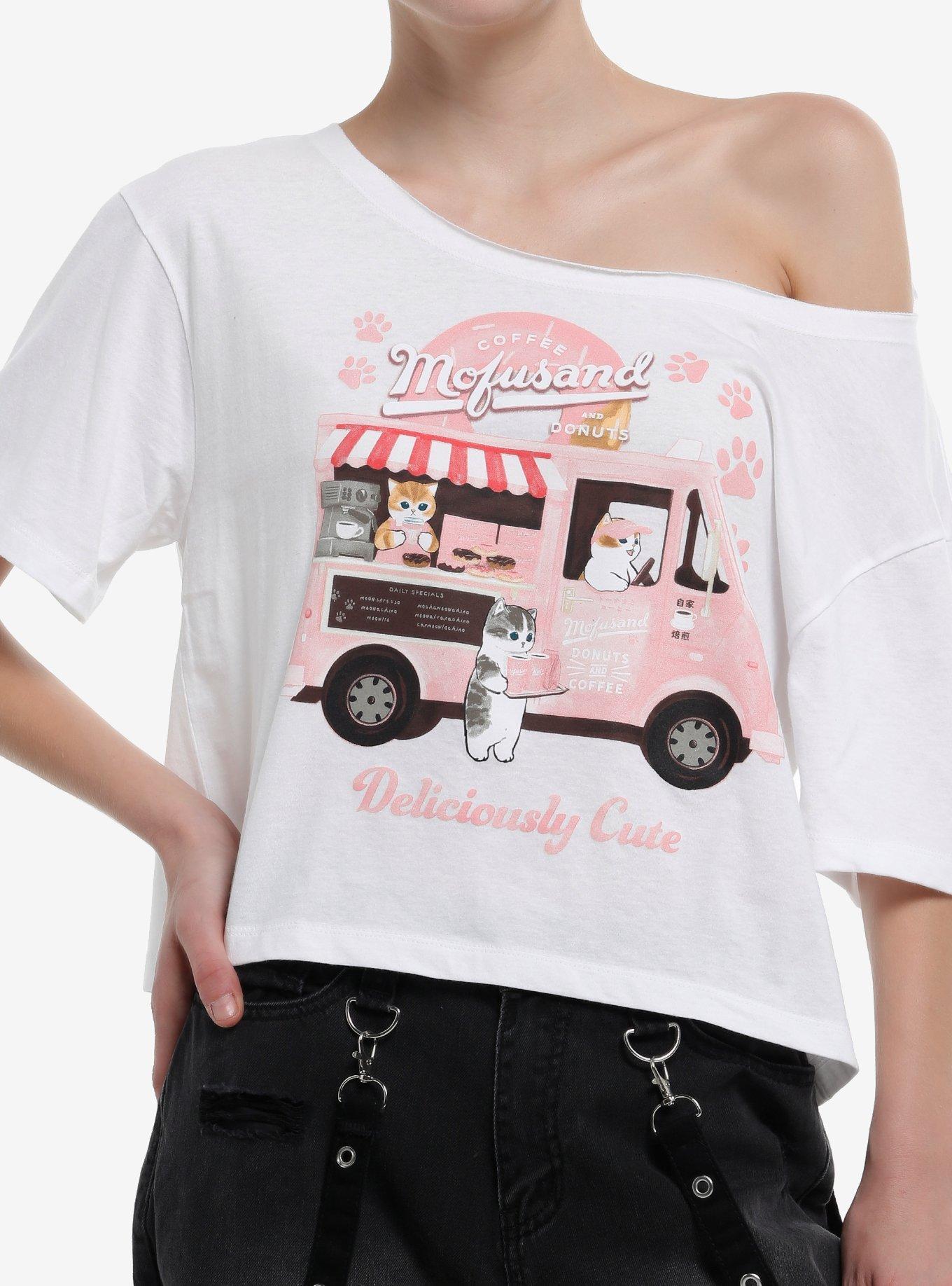 Mofusand Sweets Truck Girls Off-The-Shoulder T-Shirt, , hi-res