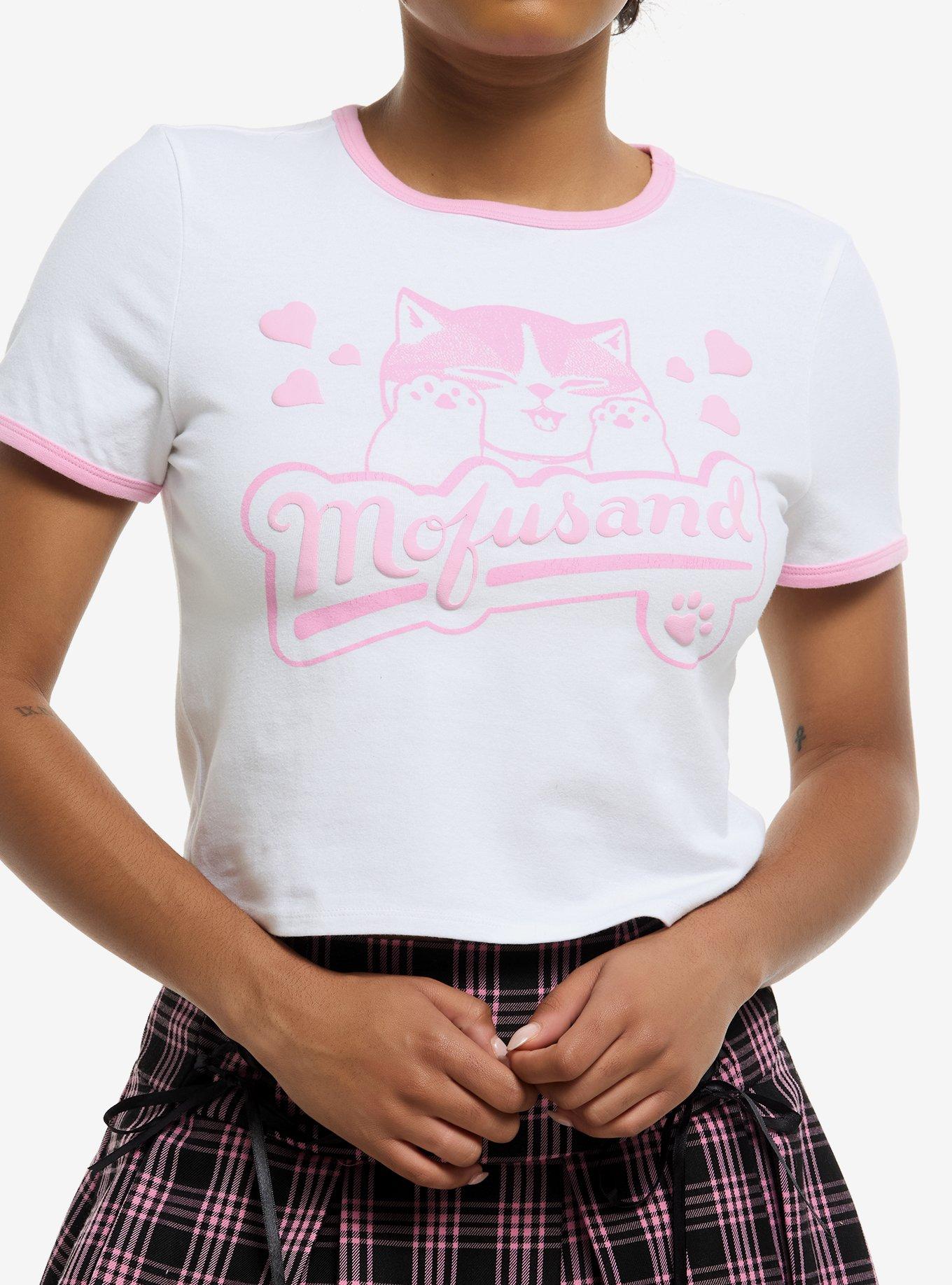 Mofusand Puff Print Girls Ringer Baby T-Shirt, , hi-res