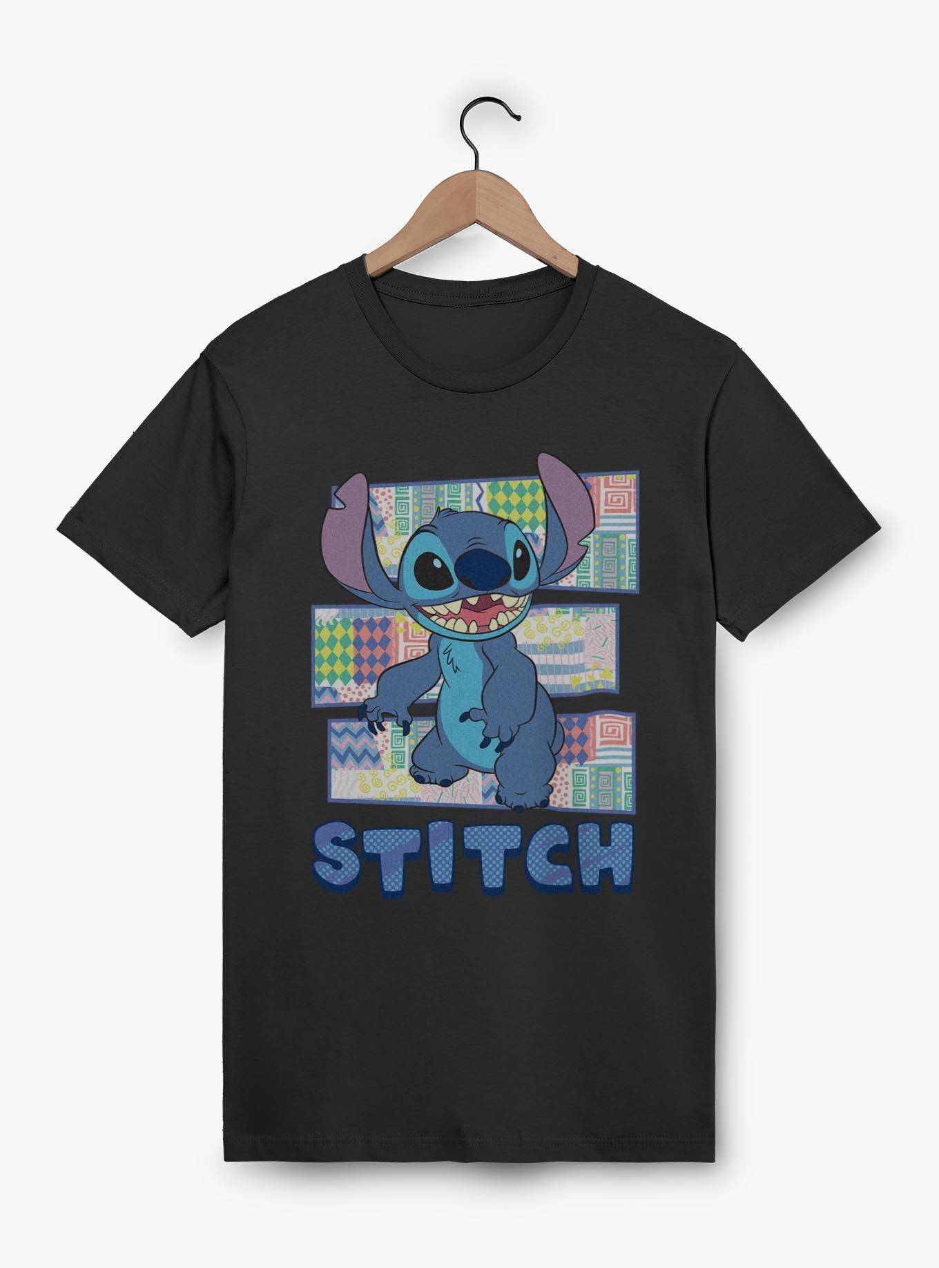 Disney Lilo & Stitch Stitch Character Shirt With Pattern T-Shirt, BLACK, hi-res
