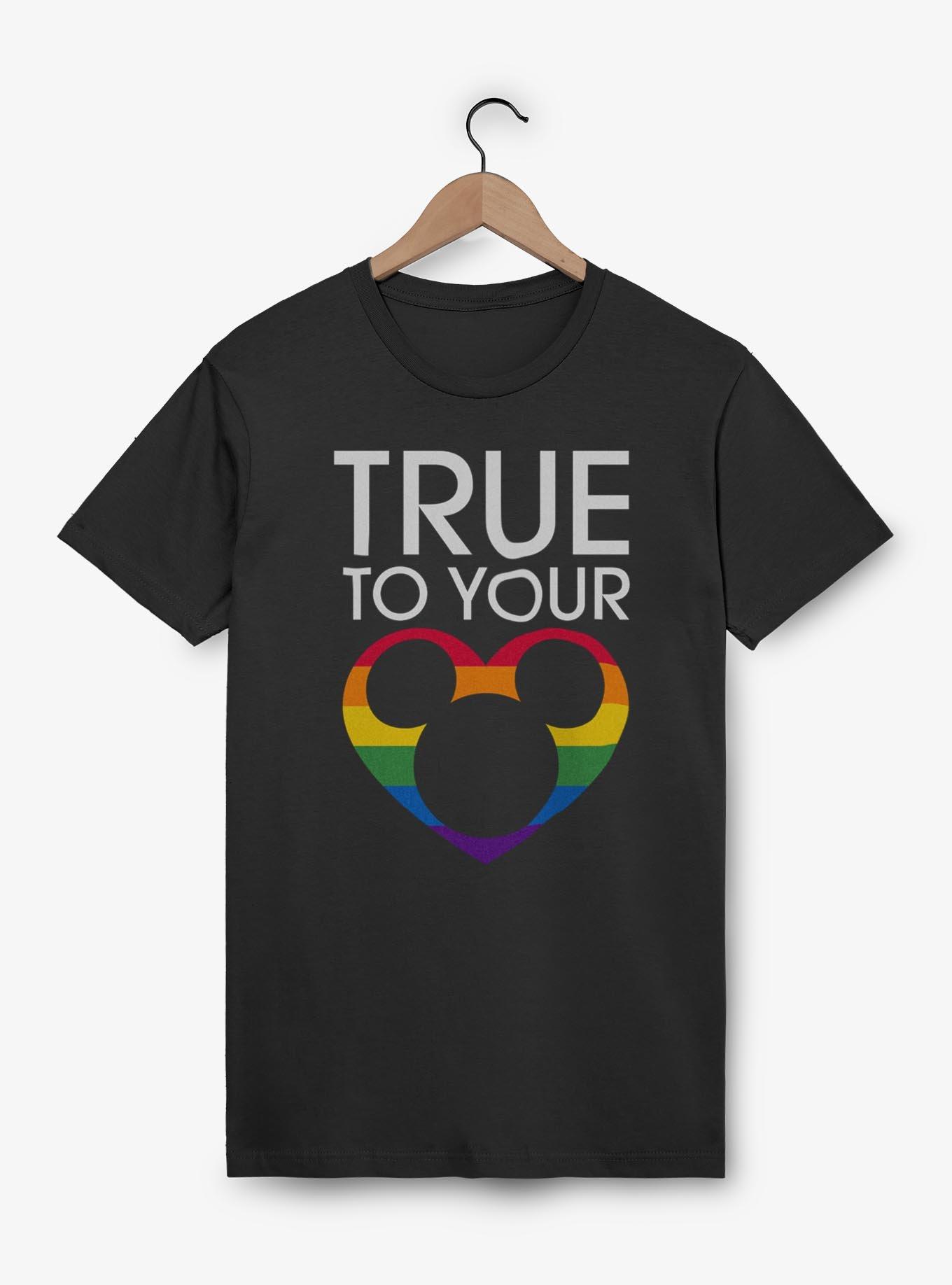 Disney Mickey Mouse True To Your Heart Rainbow T-Shirt, BLACK, hi-res