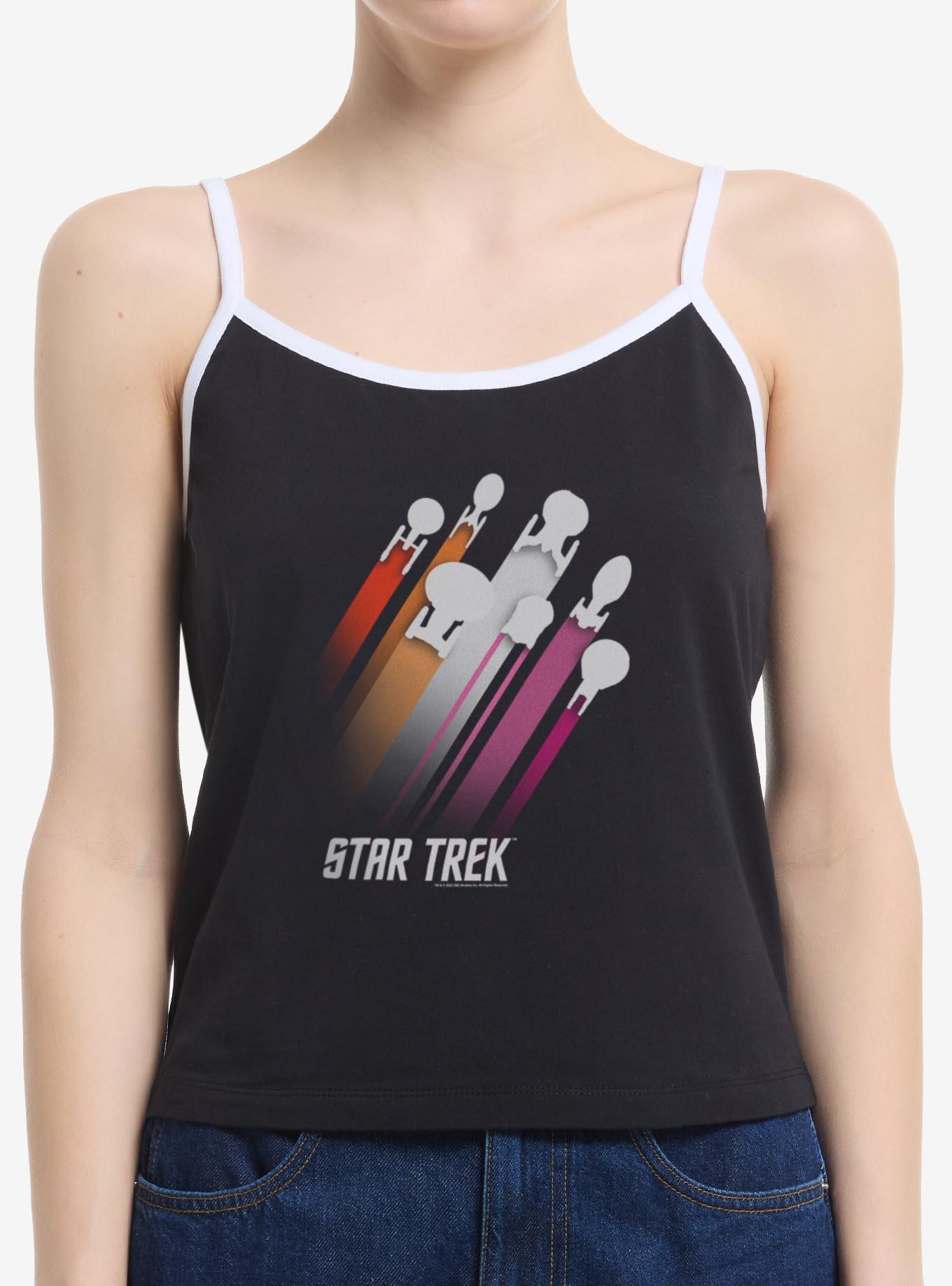 Star Trek Lesbian Pride Fleet Stripes Womens Cami, BLACK, hi-res