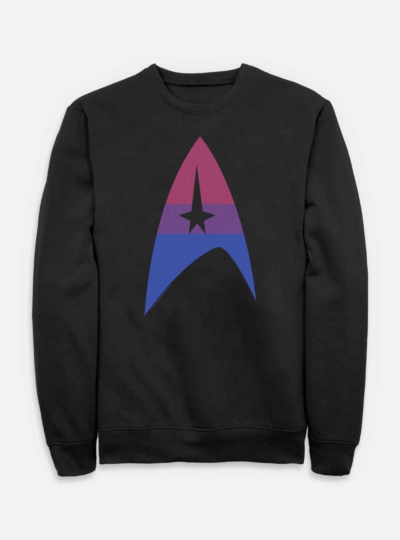 Star Trek Bisexual Flag Logo Sweatshirt, BLACK, hi-res