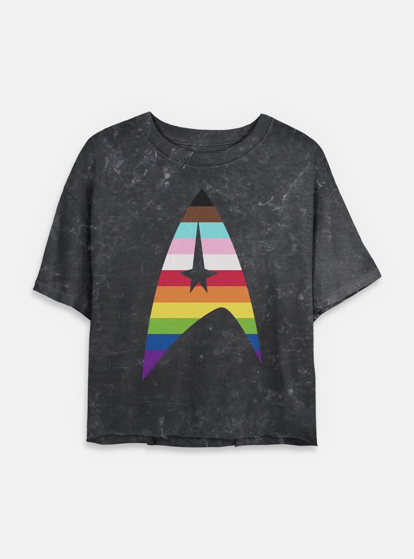 Star Trek Pride Logo Mineral Wash Womens Crop T-Shirt, , hi-res