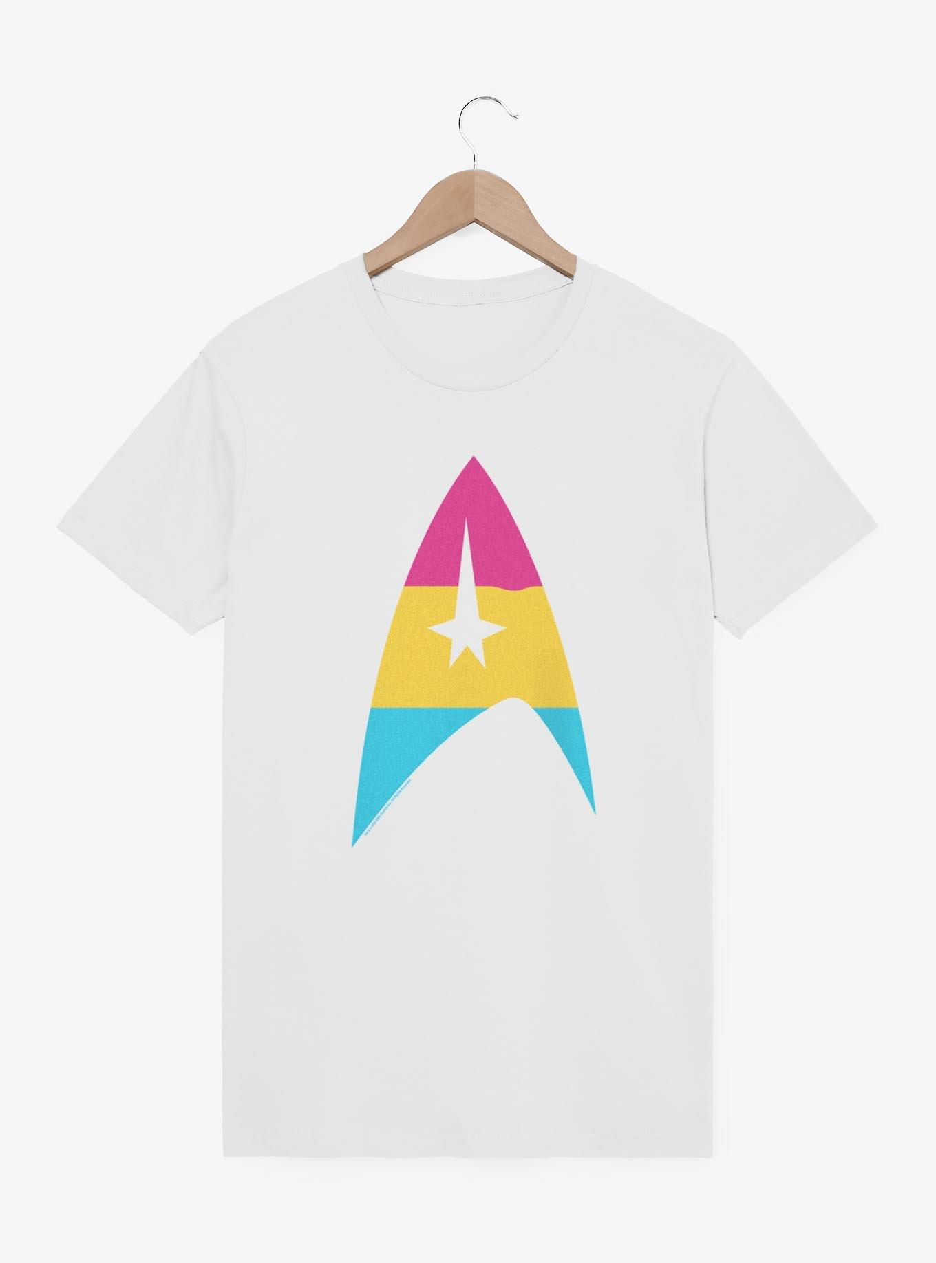 Star Trek Pan Flag Logo T-Shirt, WHITE, hi-res