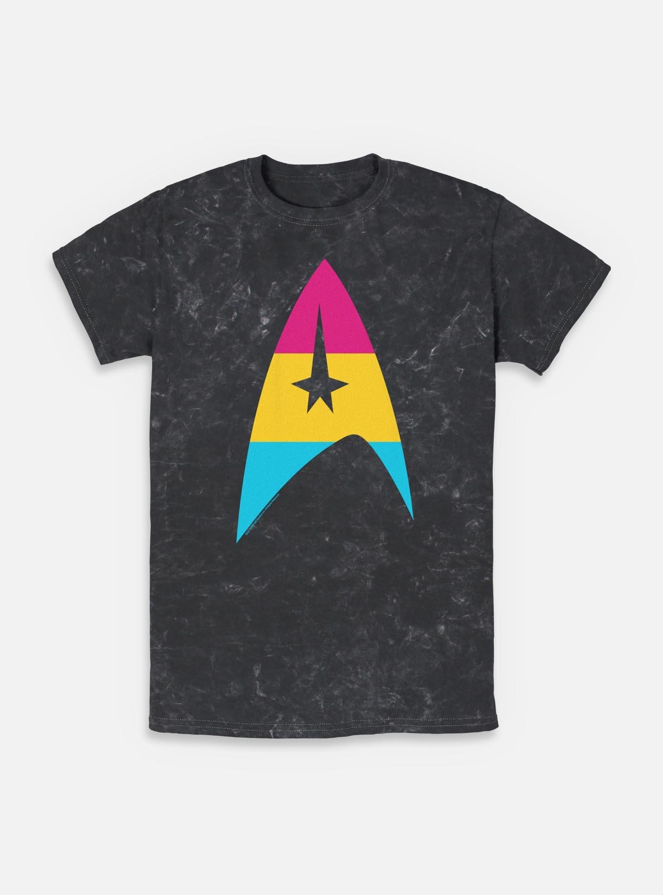 Star Trek Pan Flag Logo Mineral Wash T-Shirt, , hi-res