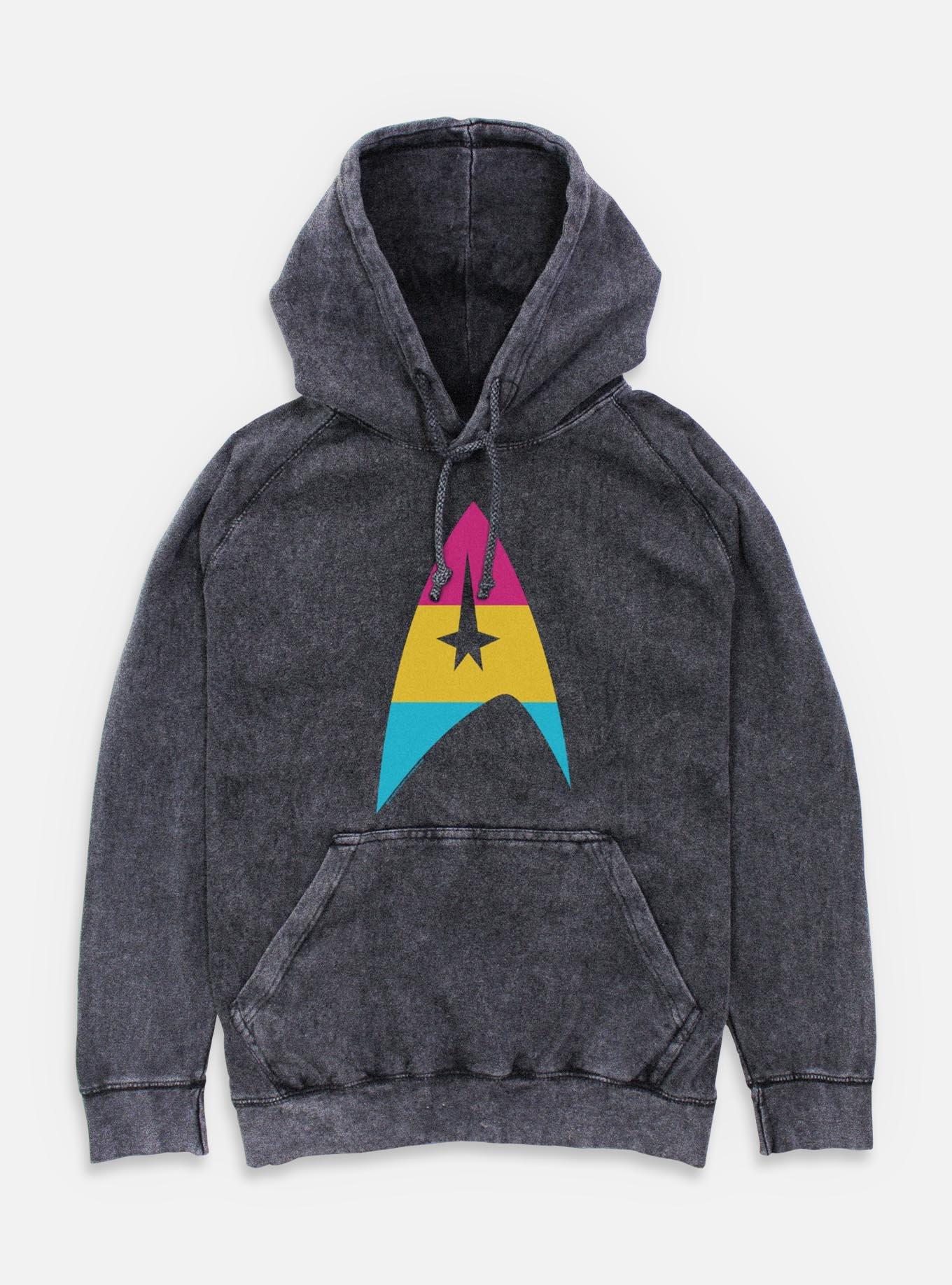 Star Trek Pan Flag Logo Mineral Wash Hoodie, , hi-res