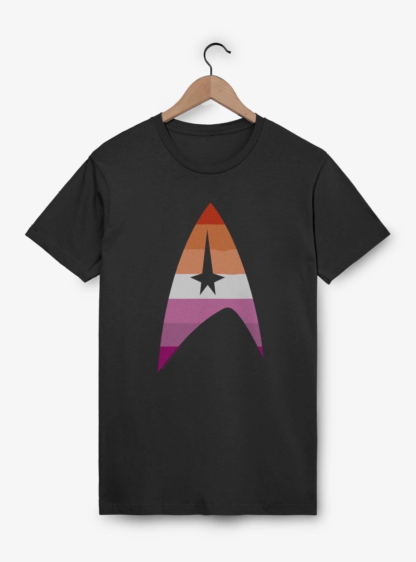 Star Trek Lesbain Flag Logo T-Shirt, BLACK, hi-res