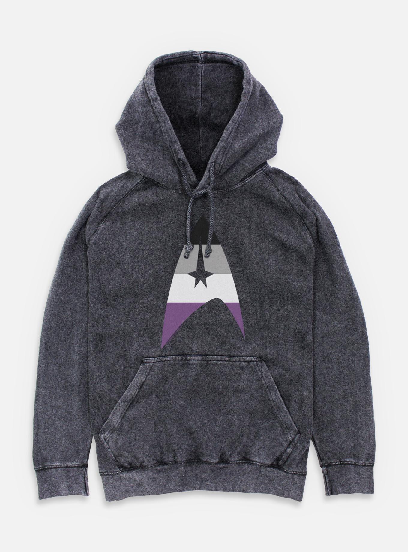 Star Trek Asexual Flag Logo Mineral Wash Hoodie, , hi-res