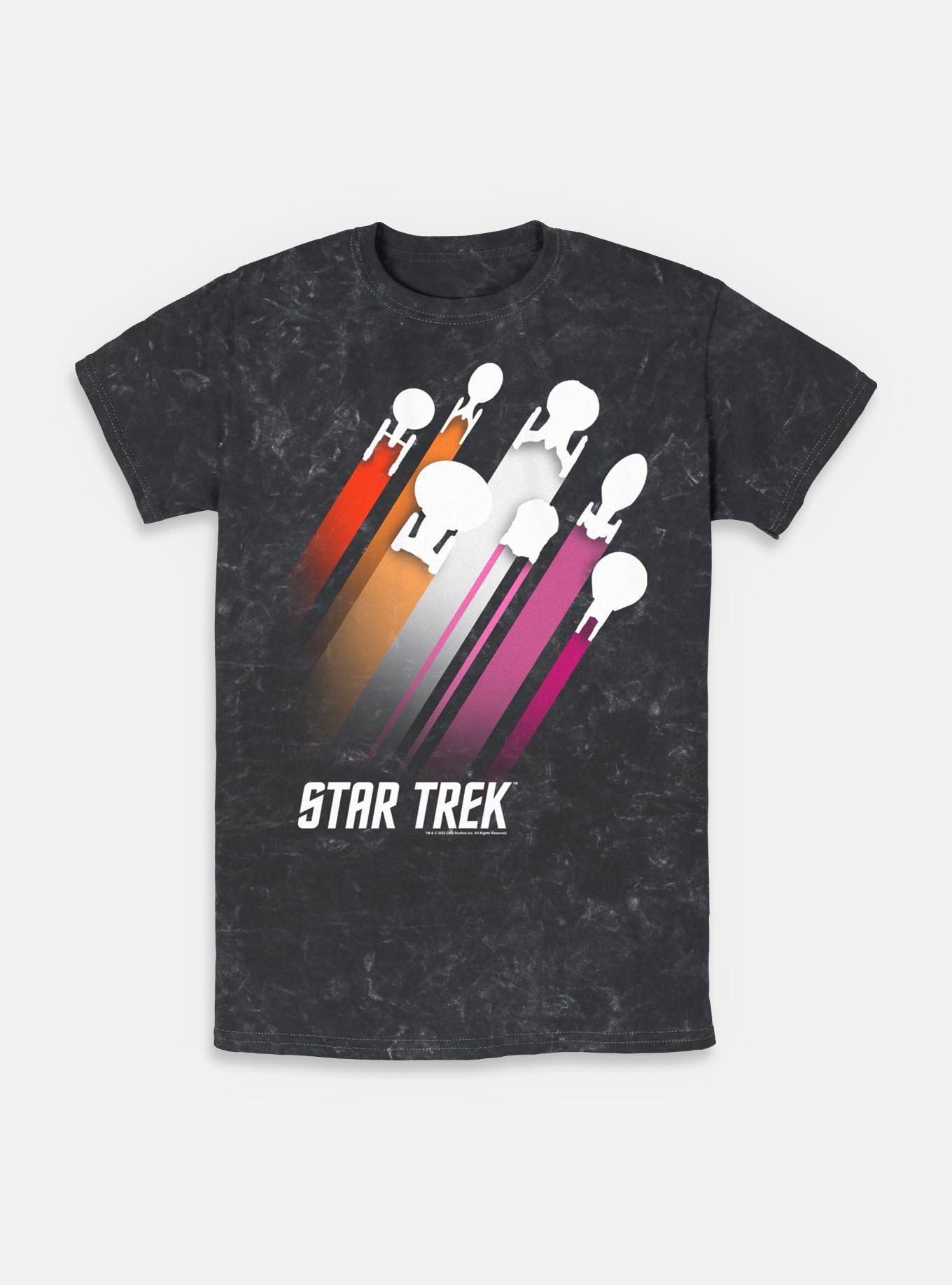 Star Trek Lesbian Pride Fleet Stripes Mineral Wash T-Shirt, , hi-res