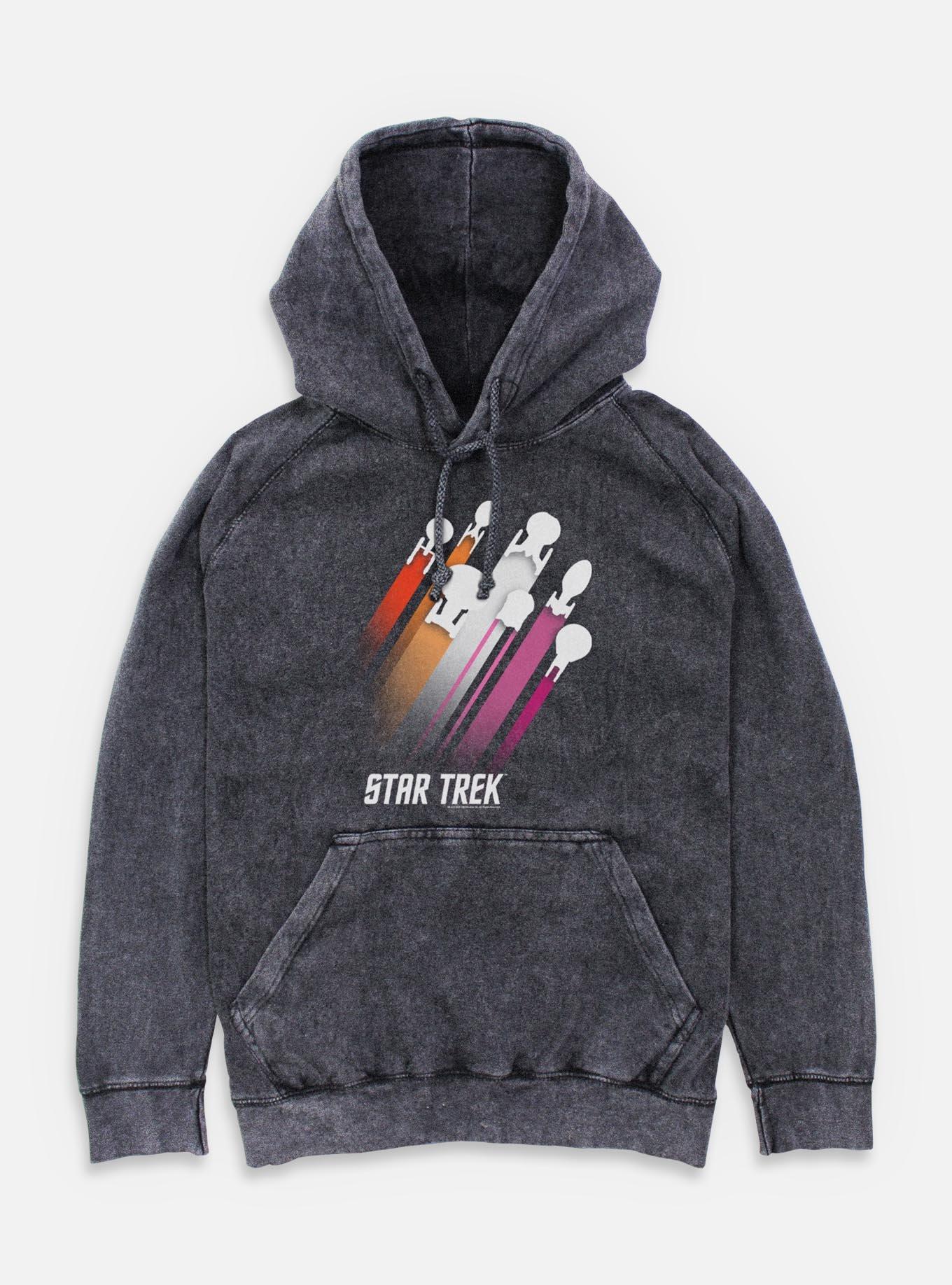 Star Trek Lesbian Pride Fleet Stripes Mineral Wash Hoodie, , hi-res